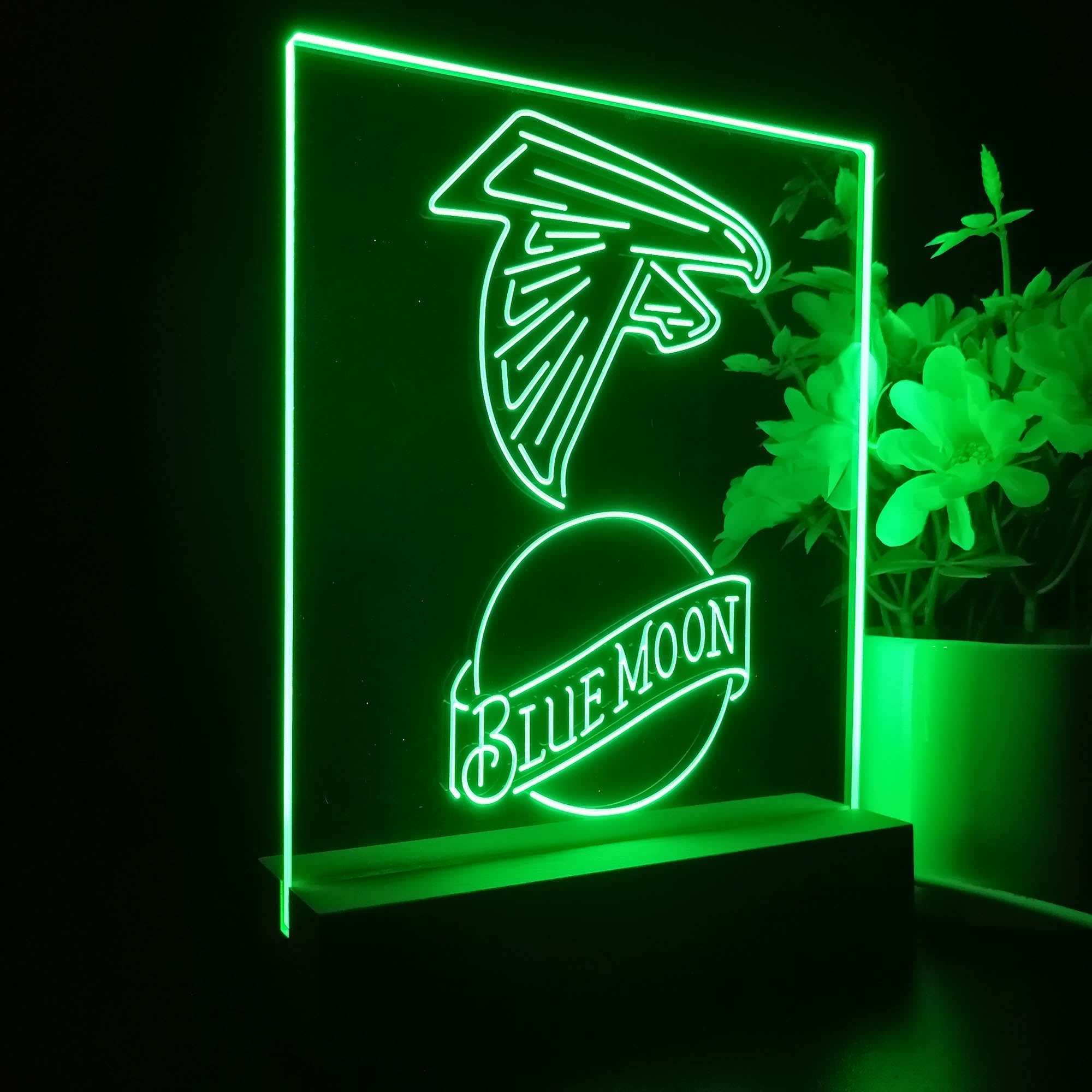 Atlanta Falcons Blue Moon Neon Sign Pub Bar Lamp