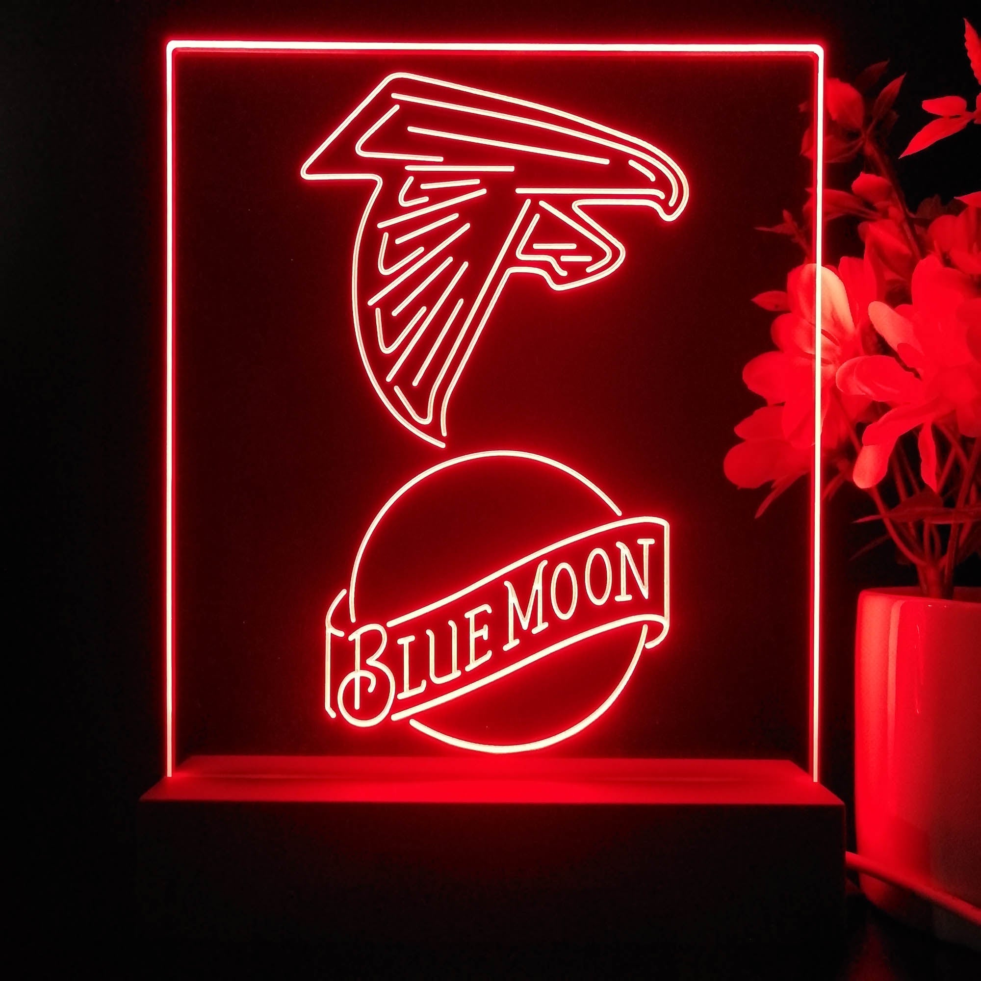 Atlanta Falcons Blue Moon Neon Sign Pub Bar Lamp