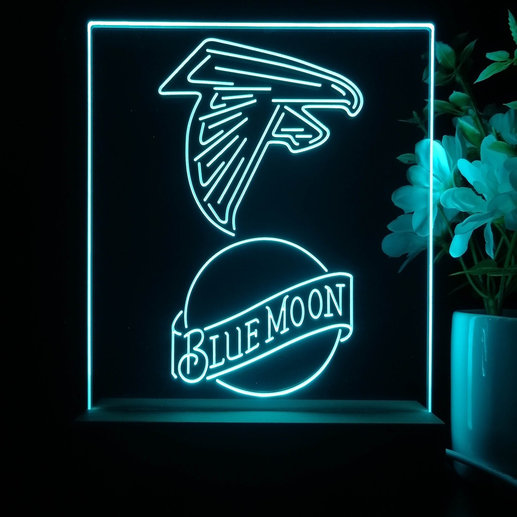 Atlanta Falcons Blue Moon Neon Sign Pub Bar Lamp