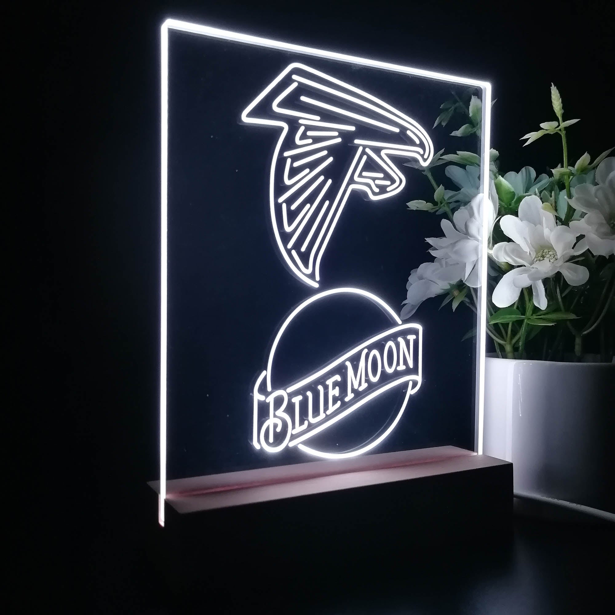 Atlanta Falcons Blue Moon Neon Sign Pub Bar Lamp