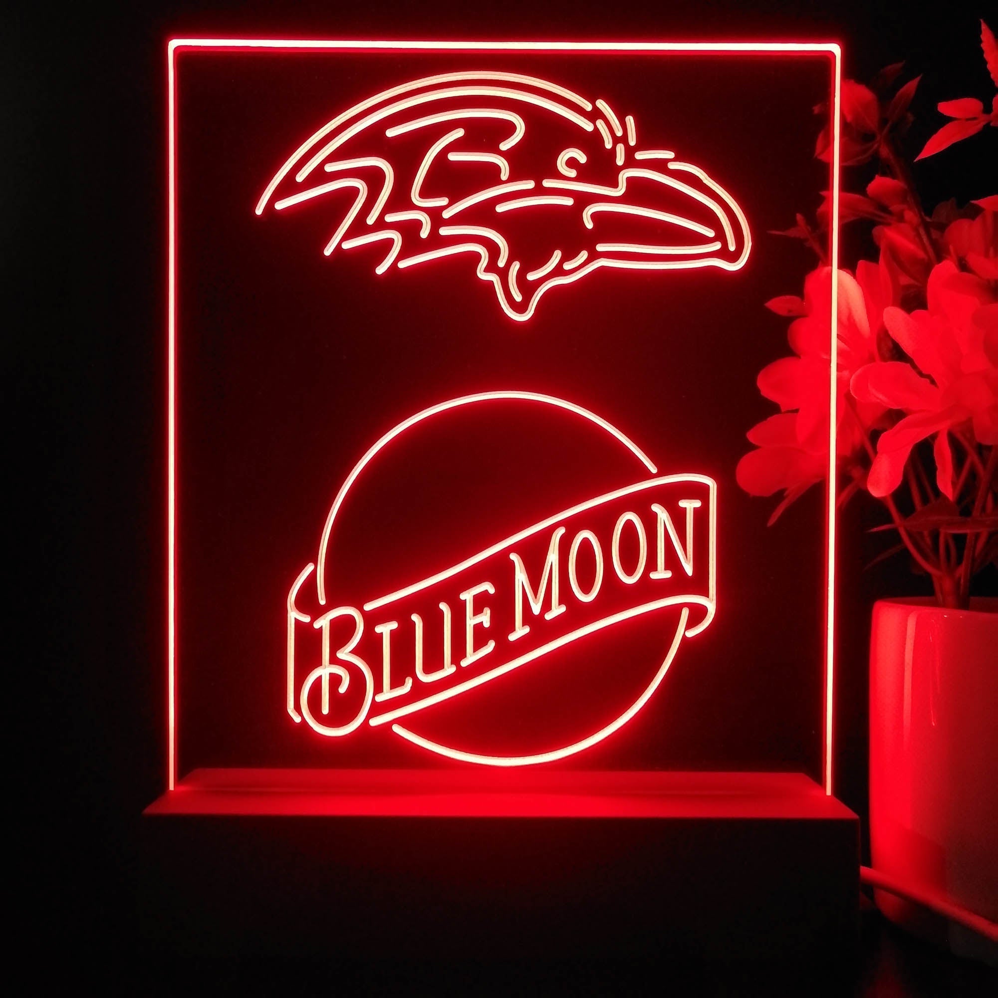 Baltimore Ravens Blue Moon Neon Sign Pub Bar Lamp