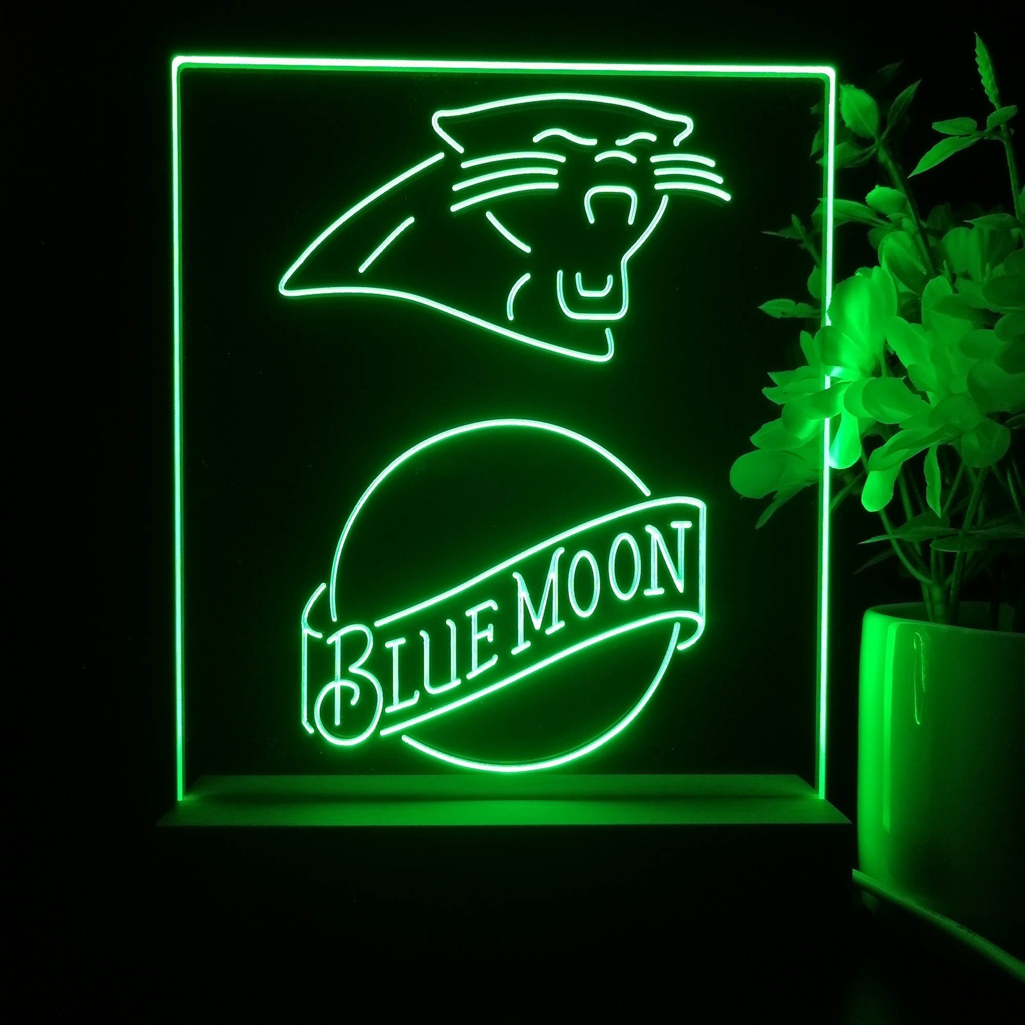 Carolina Panthers Blue Moon Neon Sign Pub Bar Lamp