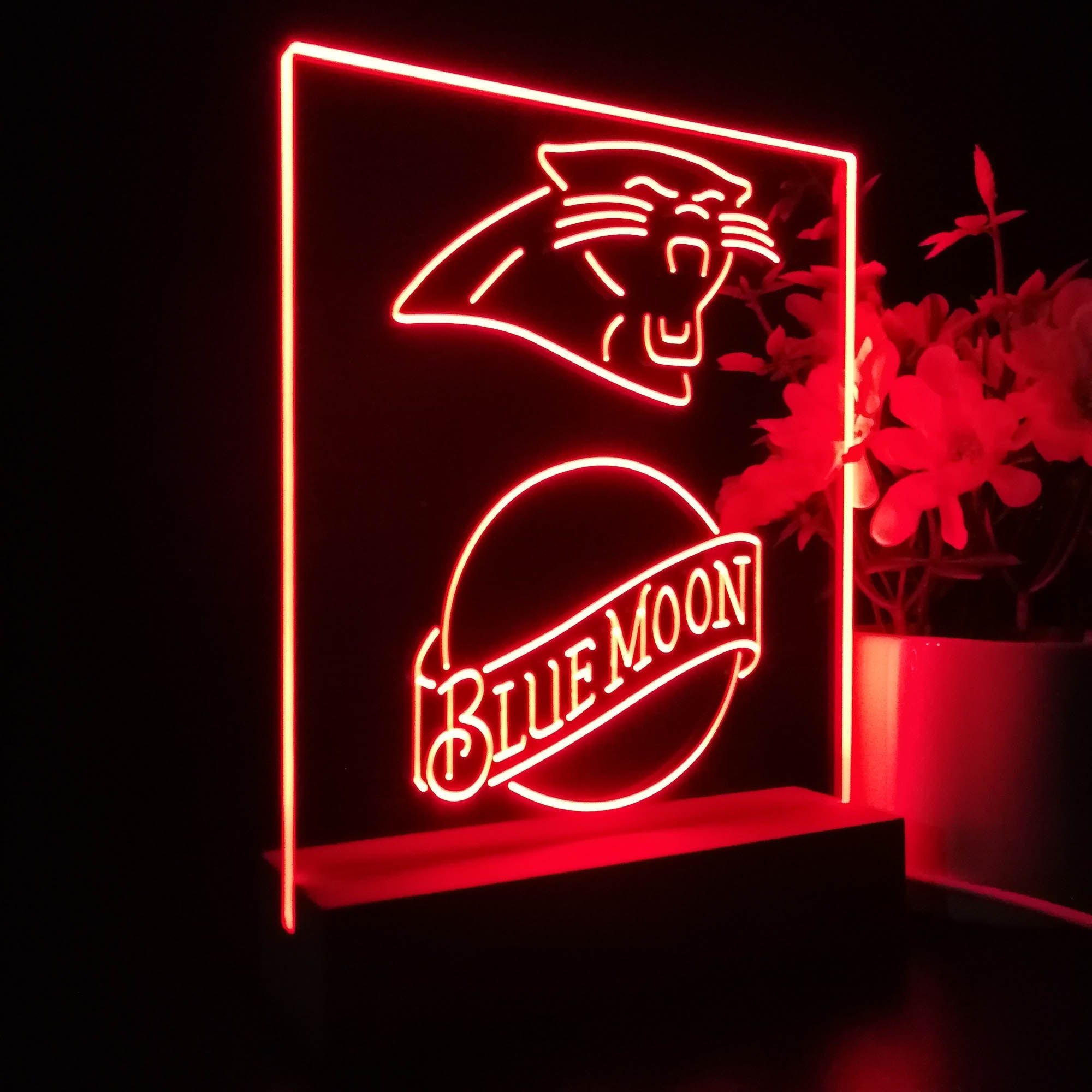 Carolina Panthers Blue Moon Neon Sign Pub Bar Lamp