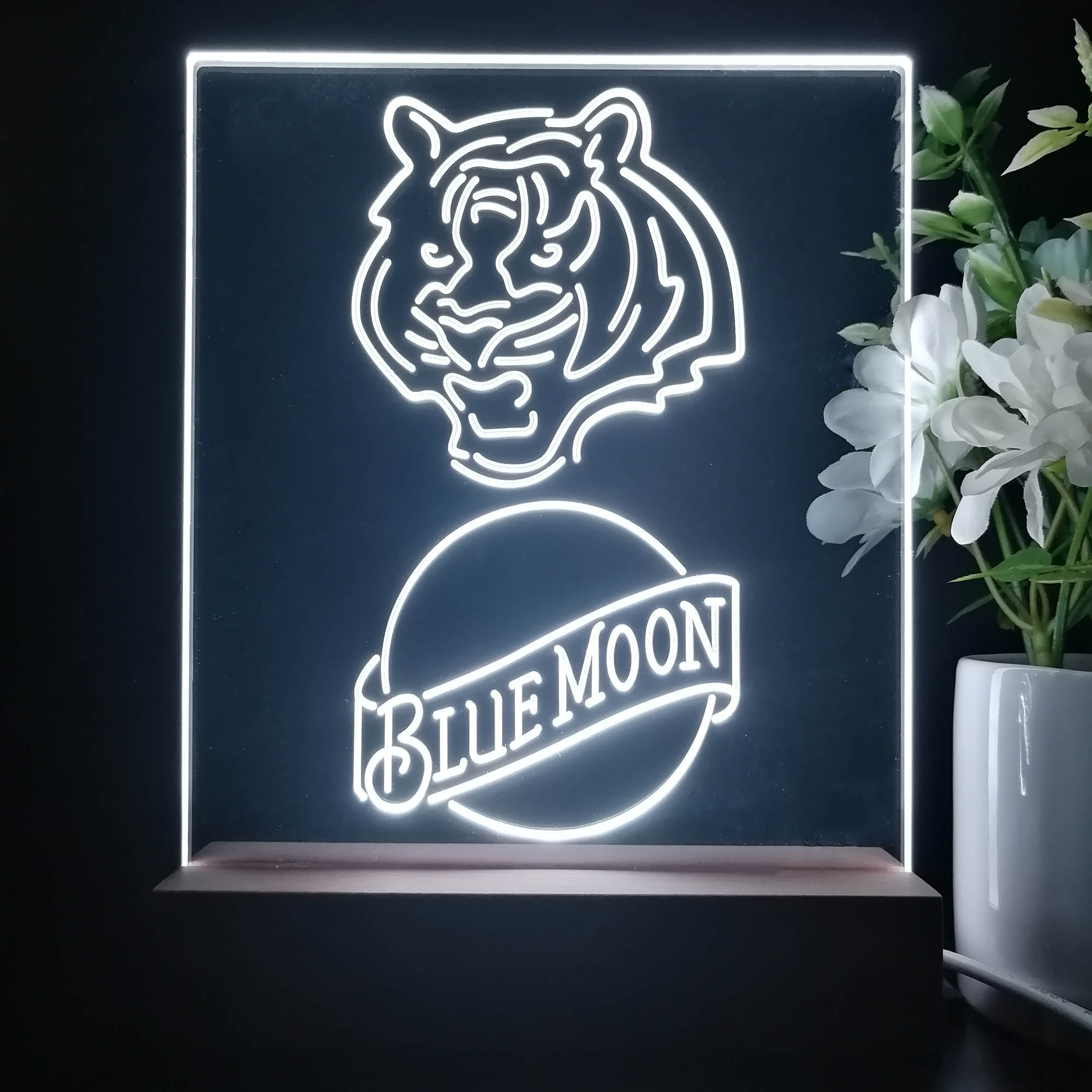 Cincinnati Bengals Blue Moon Neon Sign Pub Bar Lamp