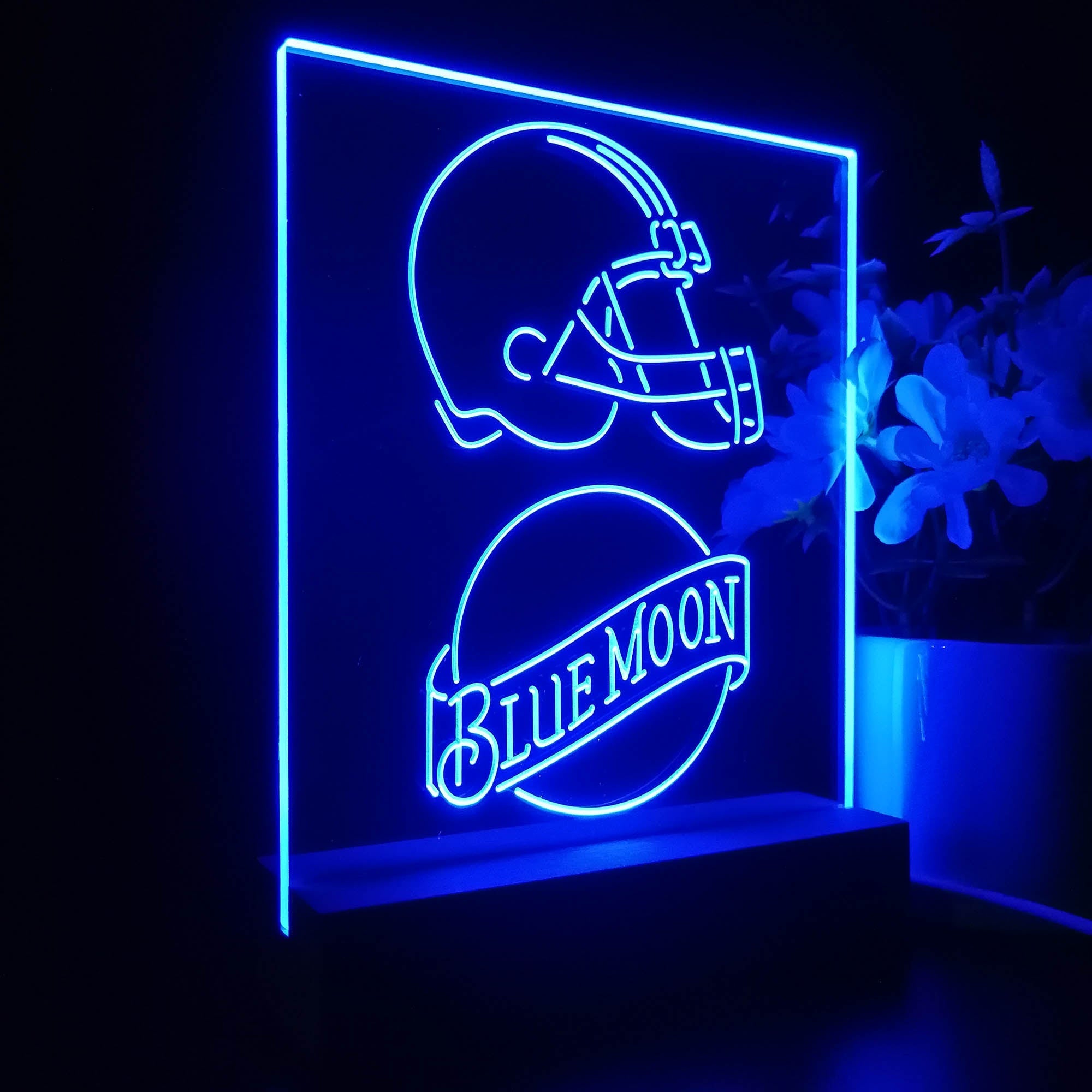 Cleveland Browns Blue Moon Led Light Sign Pub Bar Lamp