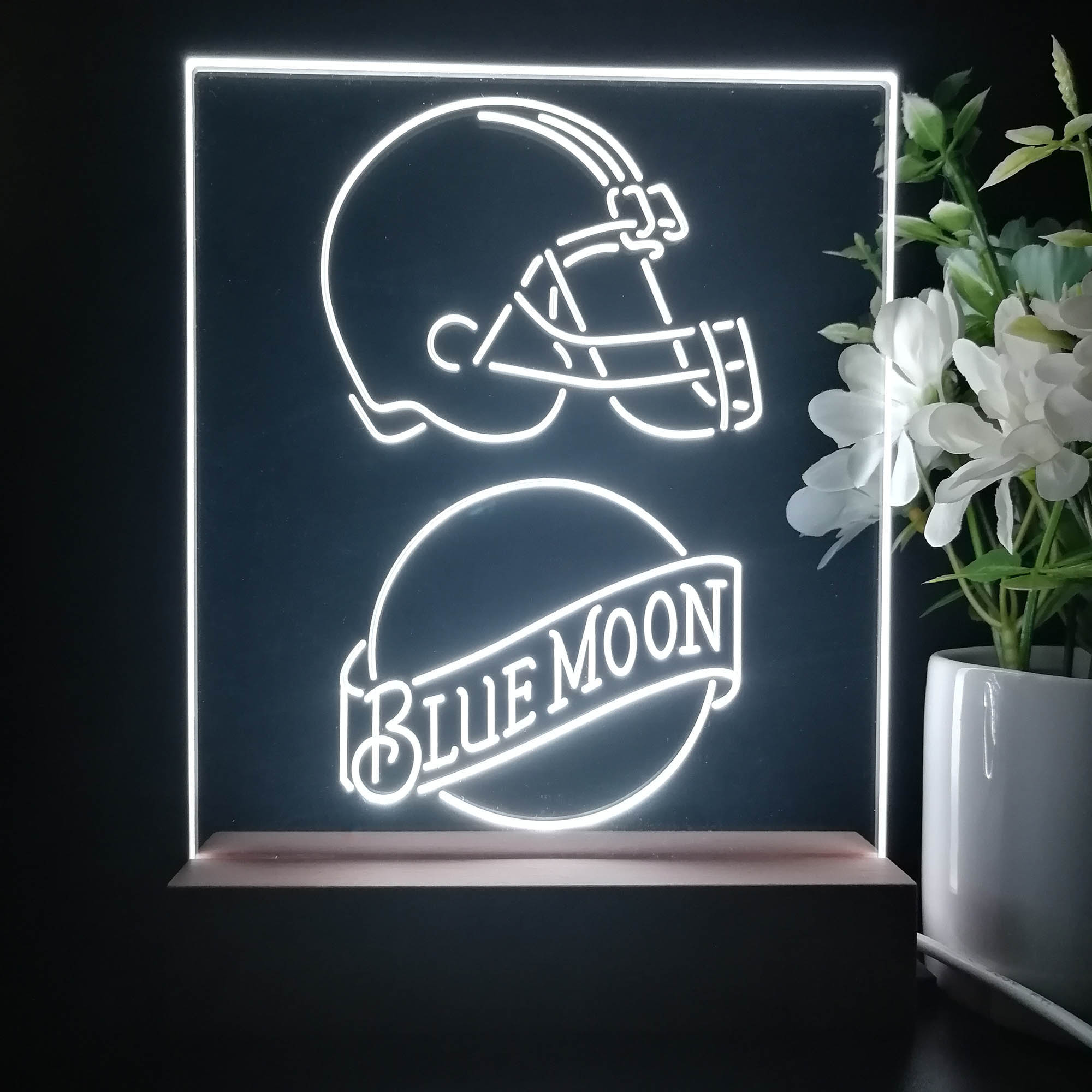 Cleveland Browns Blue Moon Led Light Sign Pub Bar Lamp