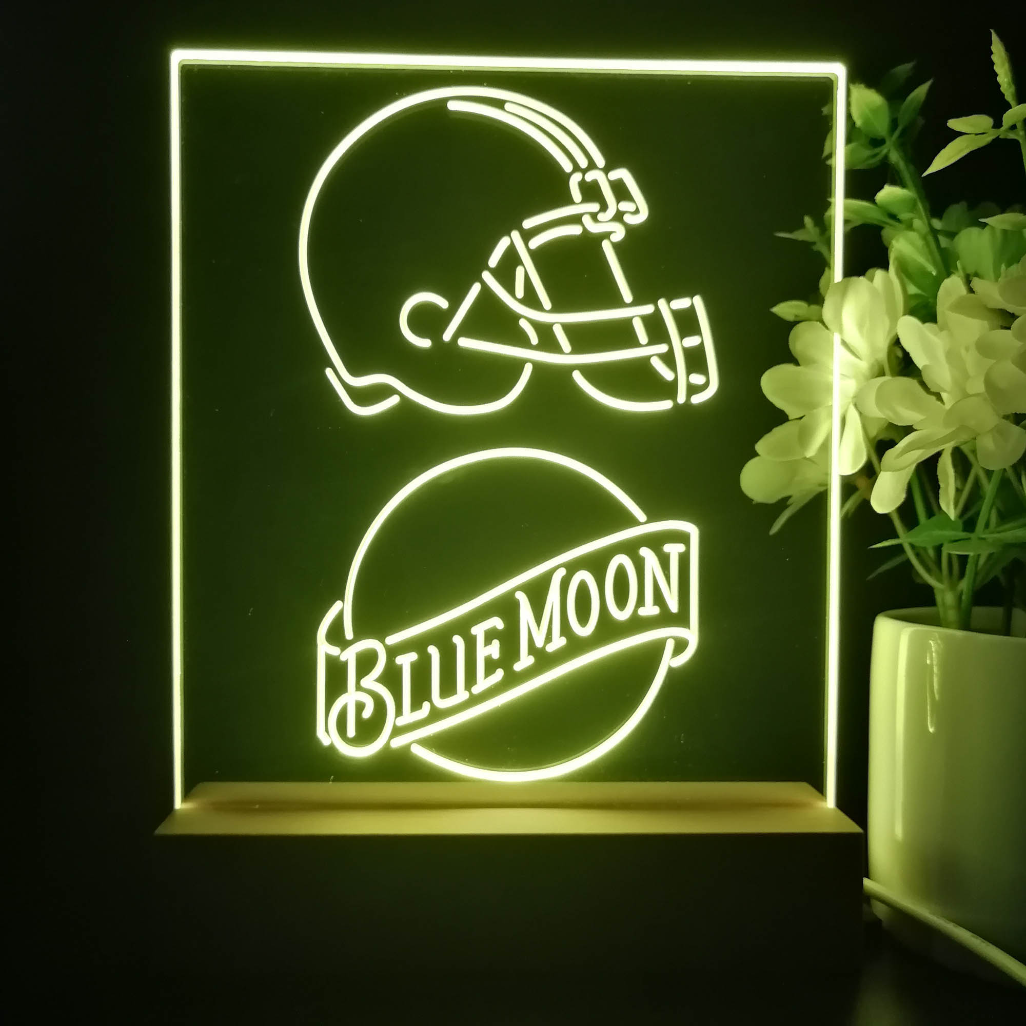 Cleveland Browns Blue Moon Led Light Sign Pub Bar Lamp