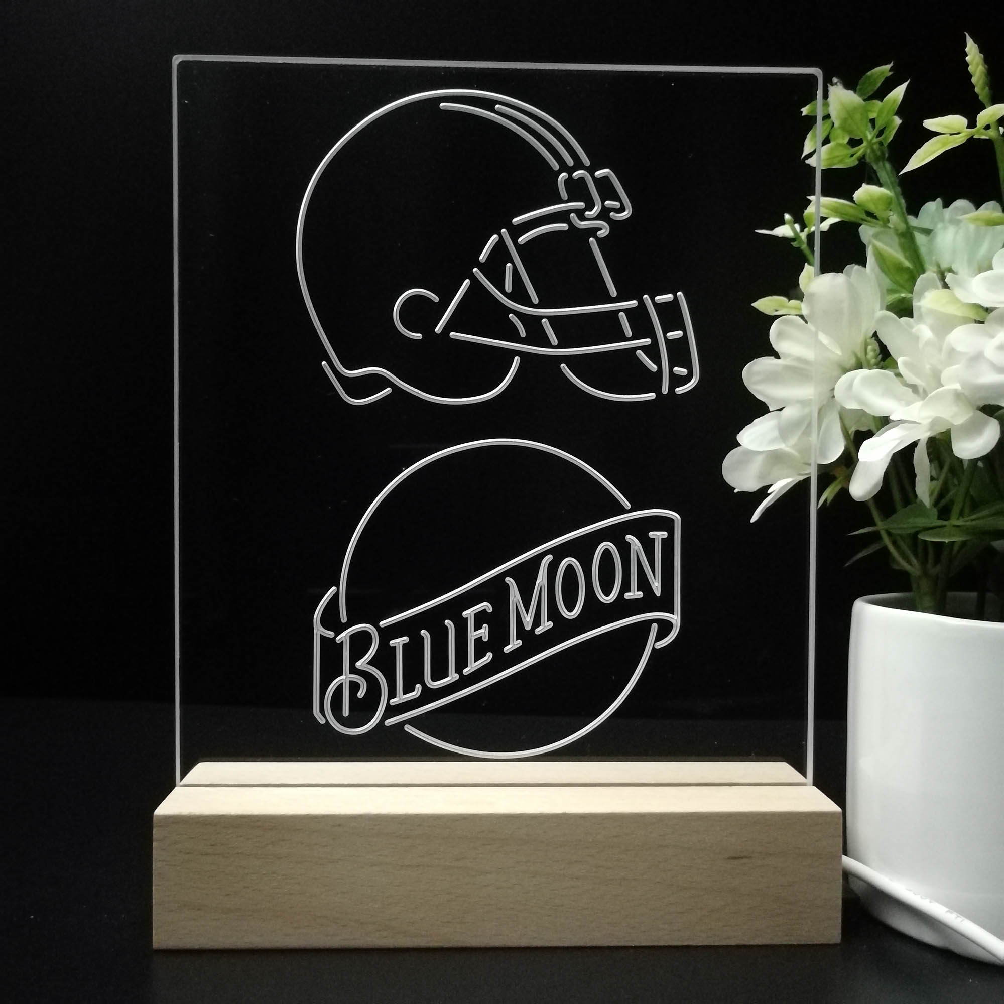 Cleveland Browns Blue Moon Led Light Sign Pub Bar Lamp