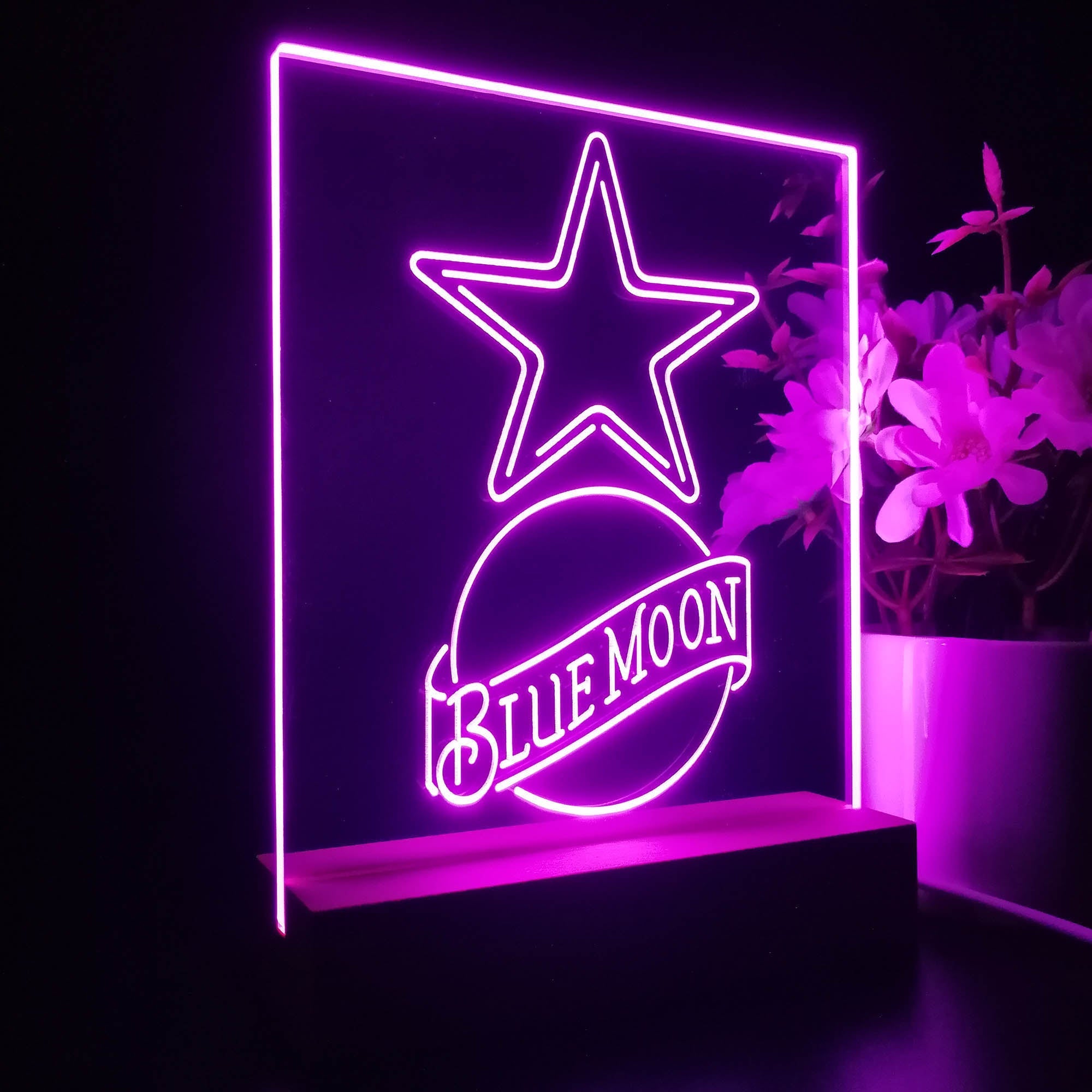 Dallas Cowboys Blue Moon Neon Sign Pub Bar Lamp