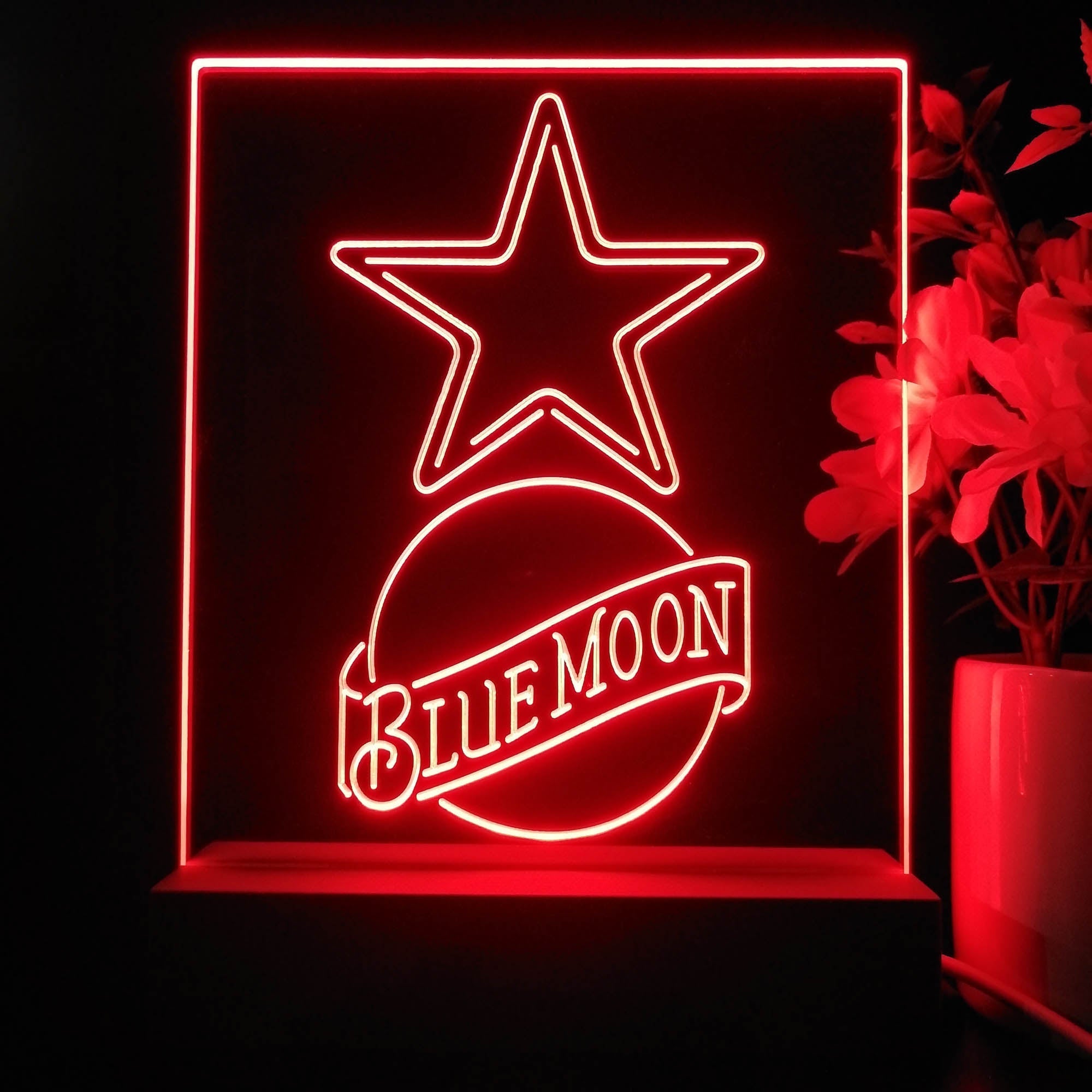 Dallas Cowboys Blue Moon Neon Sign Pub Bar Lamp