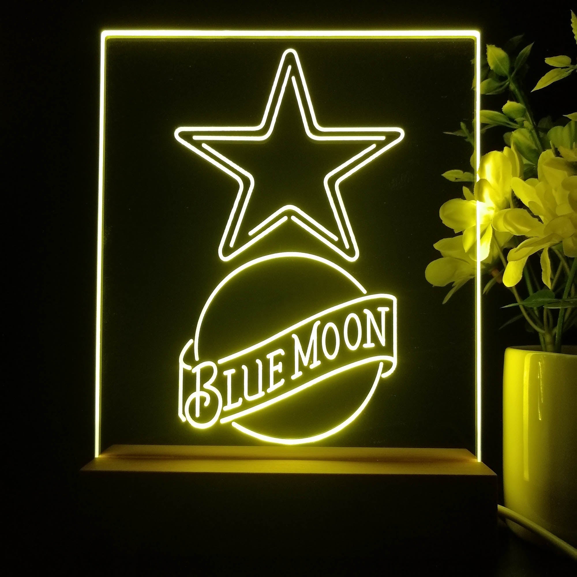 Dallas Cowboys Blue Moon Neon Sign Pub Bar Lamp