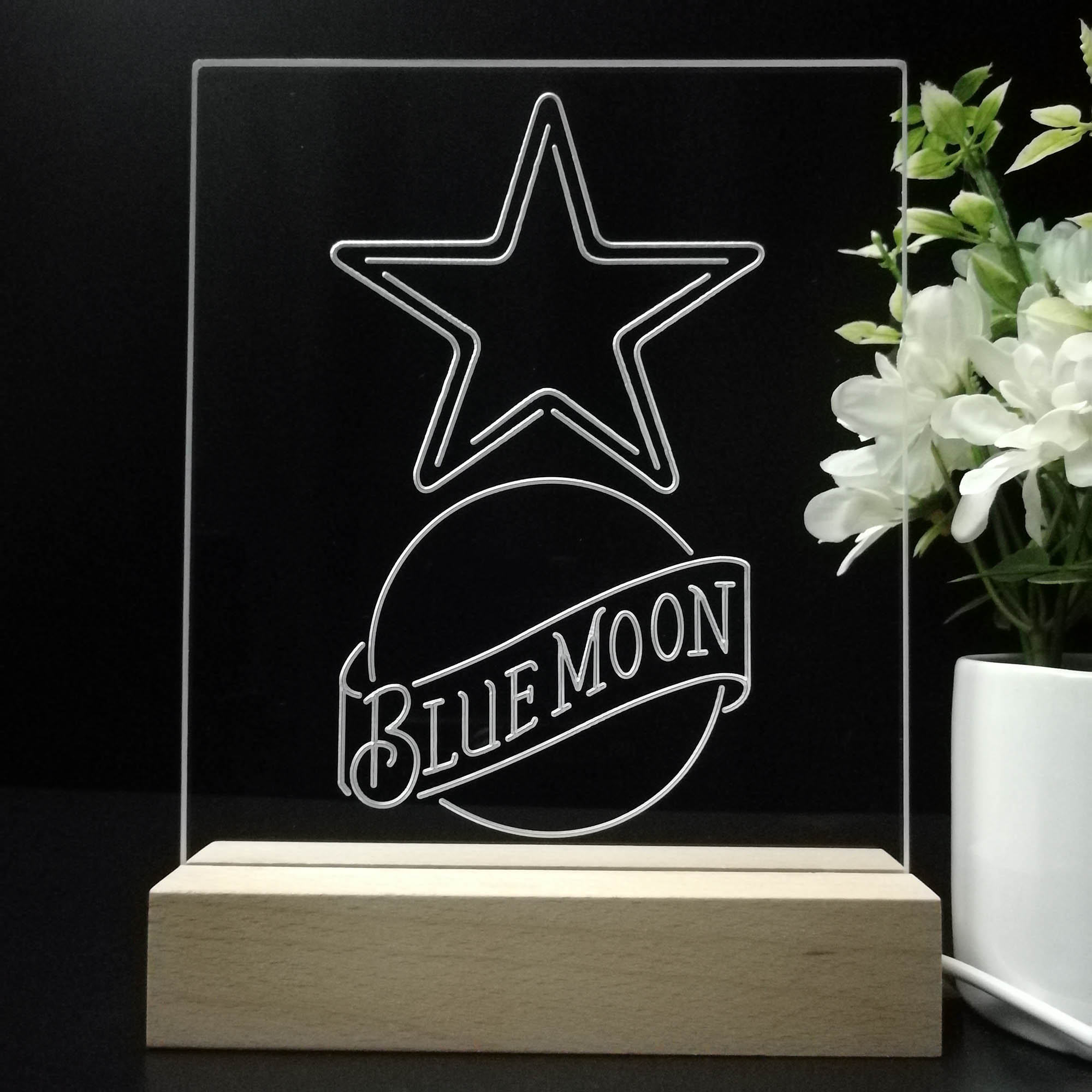 Dallas Cowboys Blue Moon Neon Sign Pub Bar Lamp