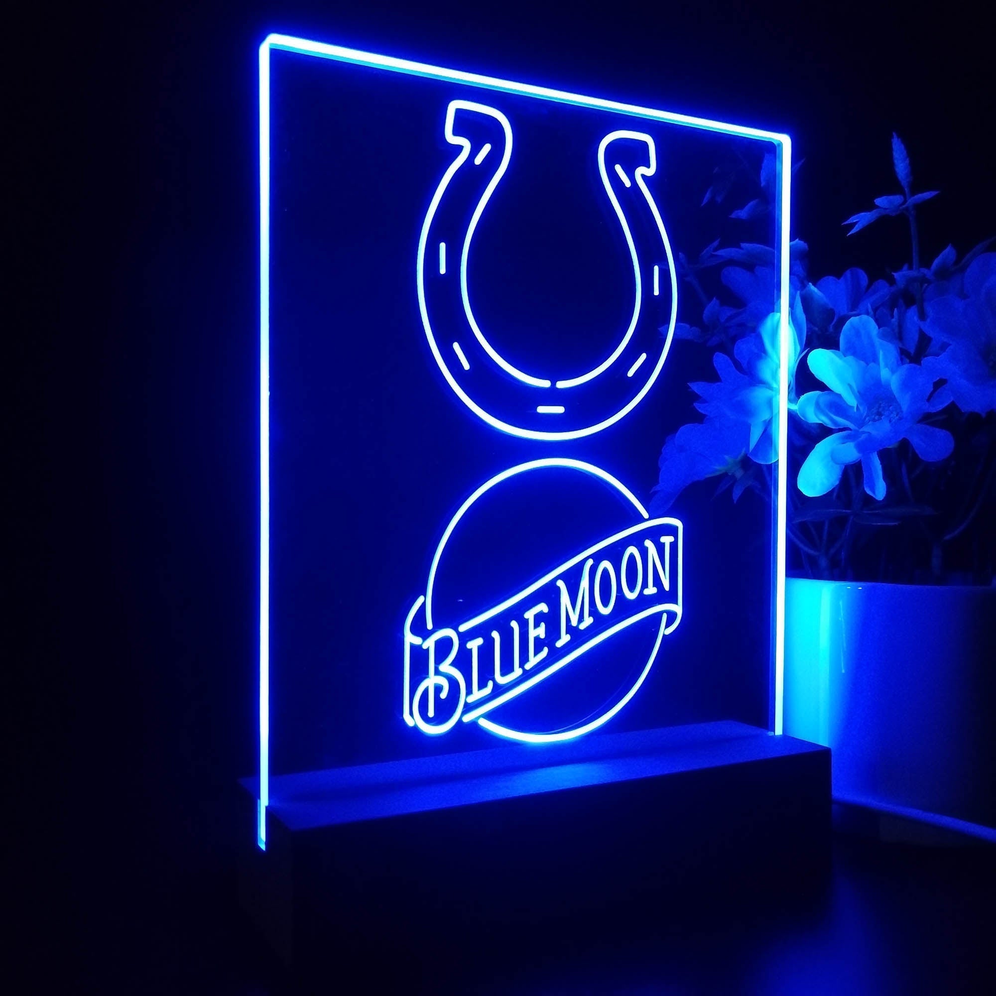 Indianapolis Colts Blue Moon Led Light Sign Pub Bar Lamp