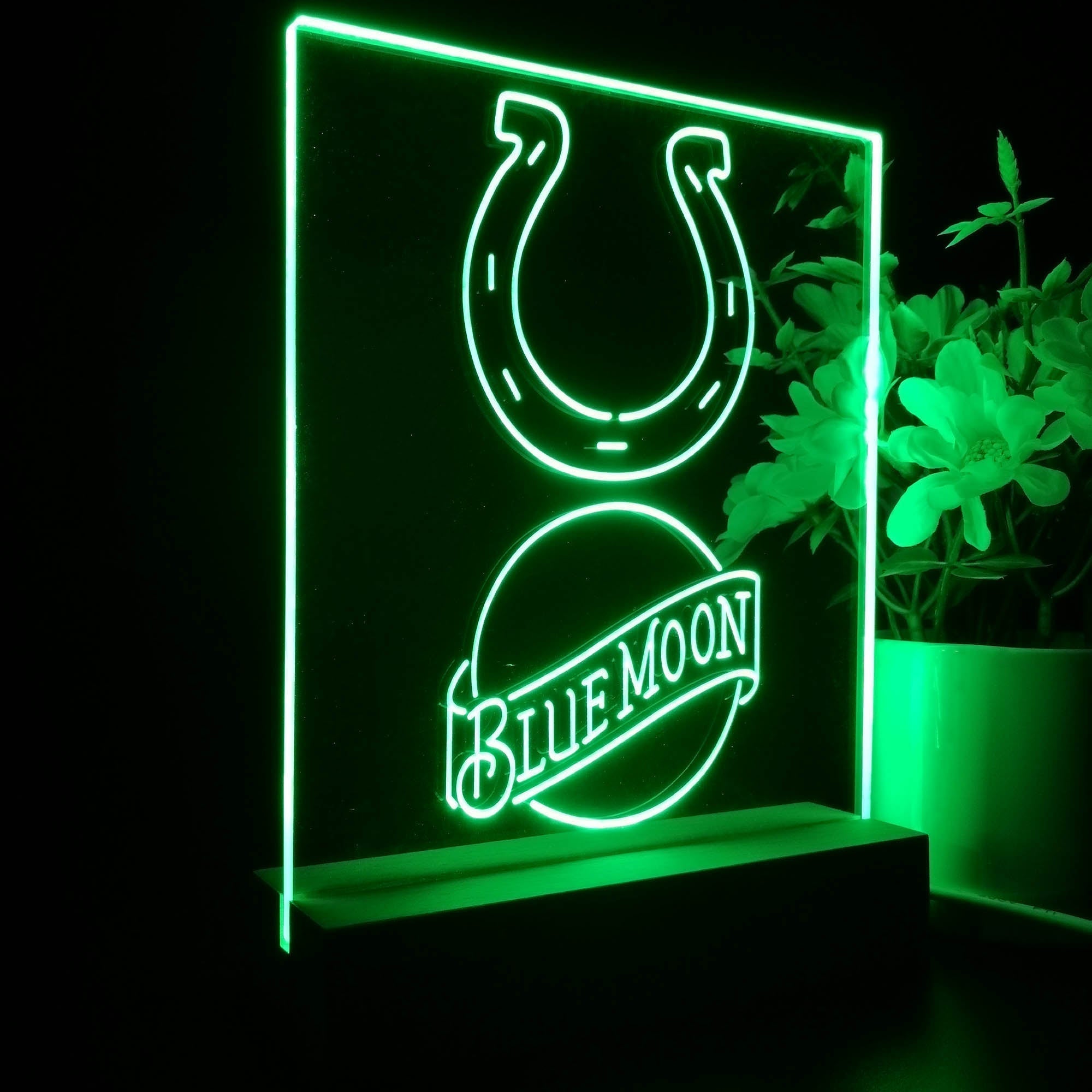 Indianapolis Colts Blue Moon Led Light Sign Pub Bar Lamp