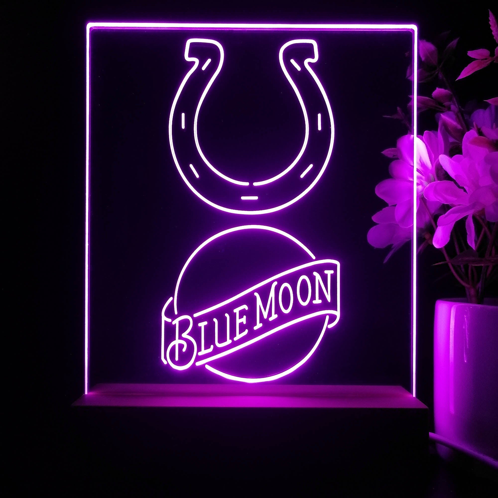 Indianapolis Colts Blue Moon Led Light Sign Pub Bar Lamp