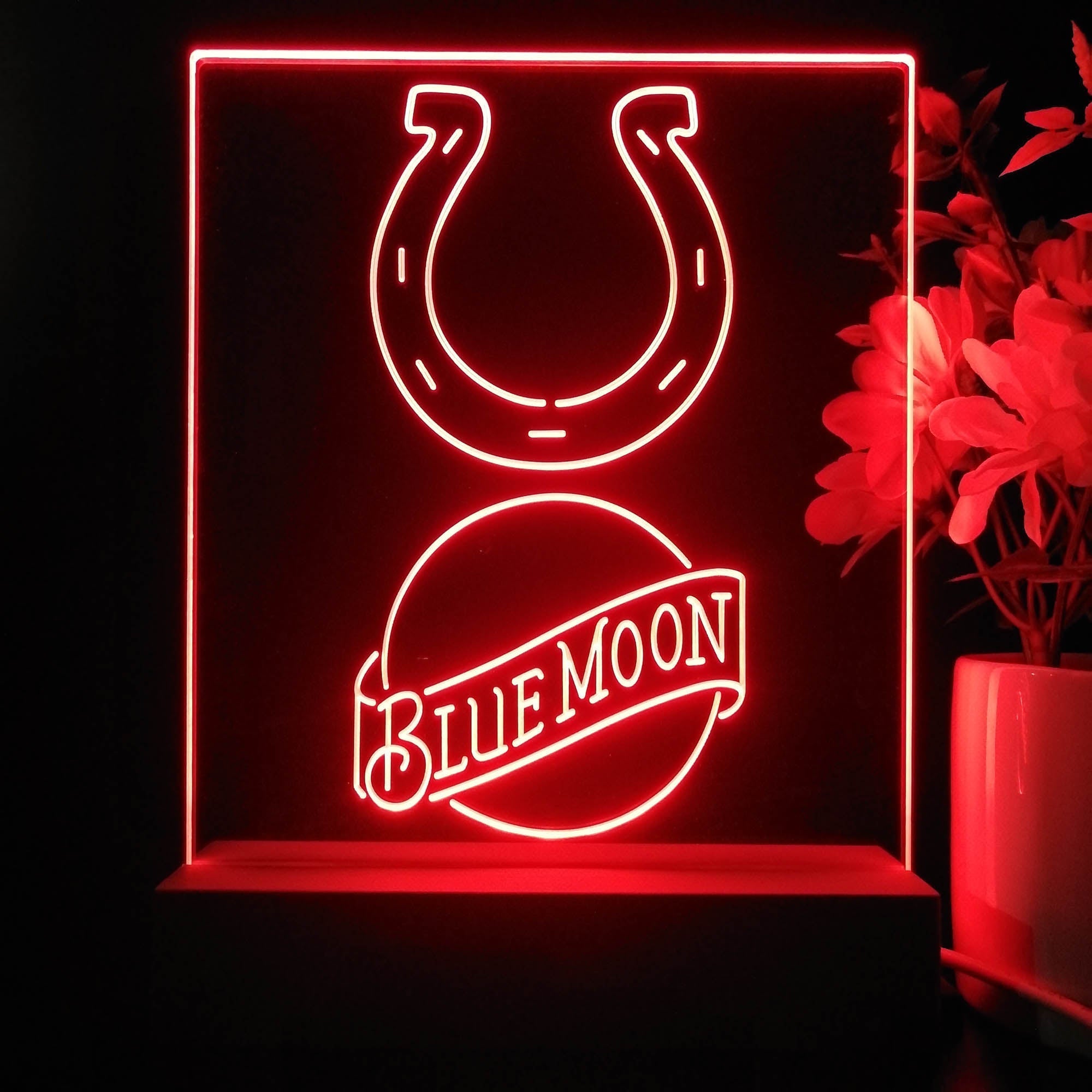 Indianapolis Colts Blue Moon Led Light Sign Pub Bar Lamp