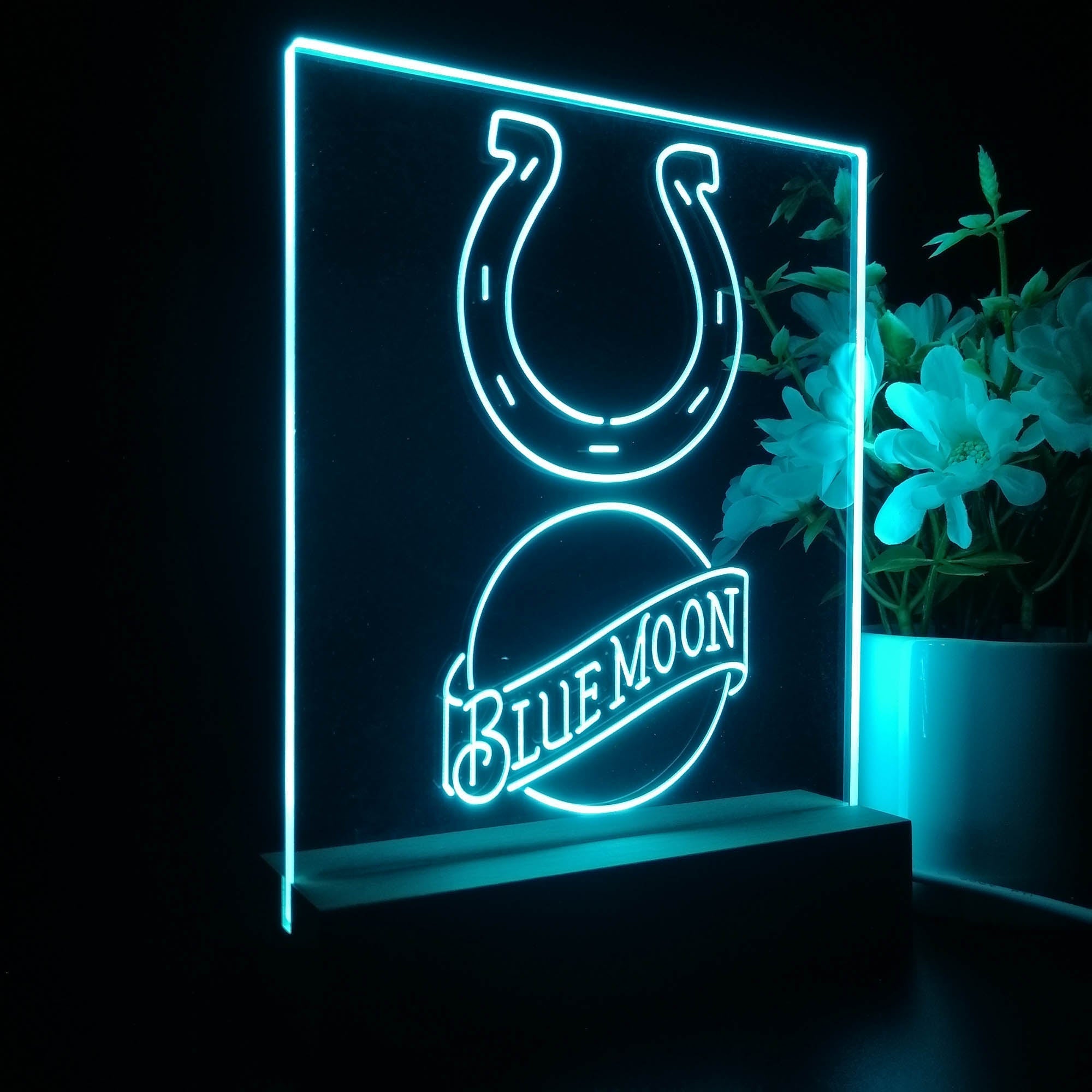 Indianapolis Colts Blue Moon Led Light Sign Pub Bar Lamp