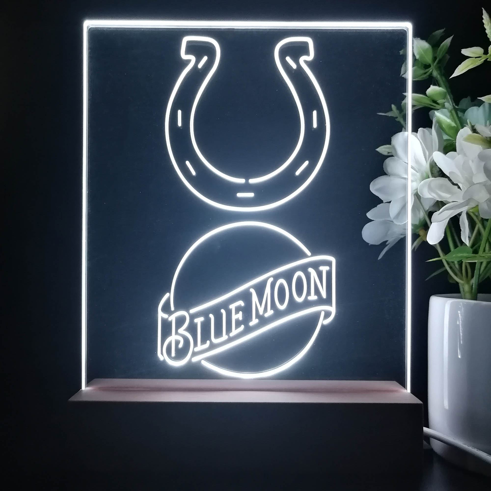 Indianapolis Colts Blue Moon Led Light Sign Pub Bar Lamp