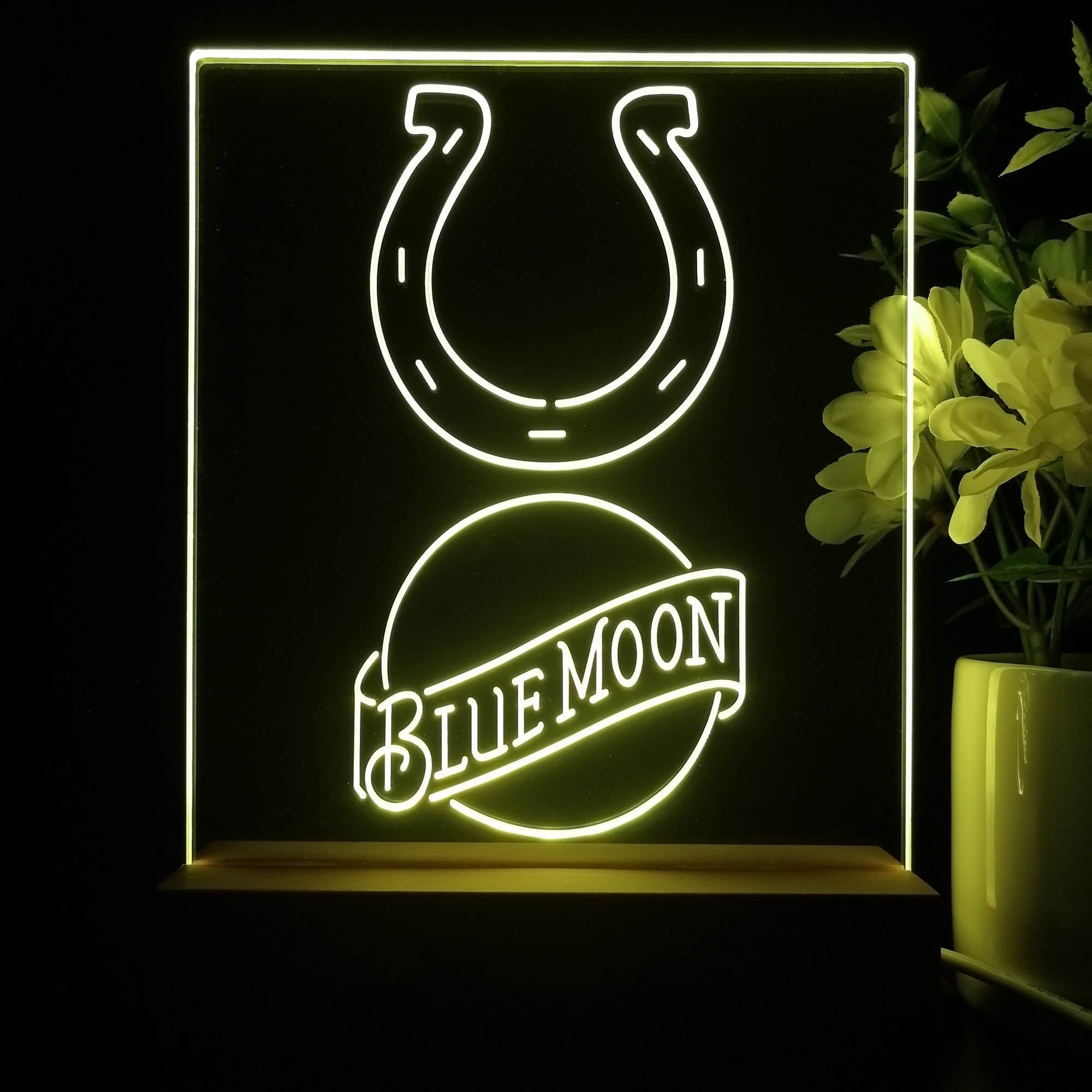 Indianapolis Colts Blue Moon Led Light Sign Pub Bar Lamp