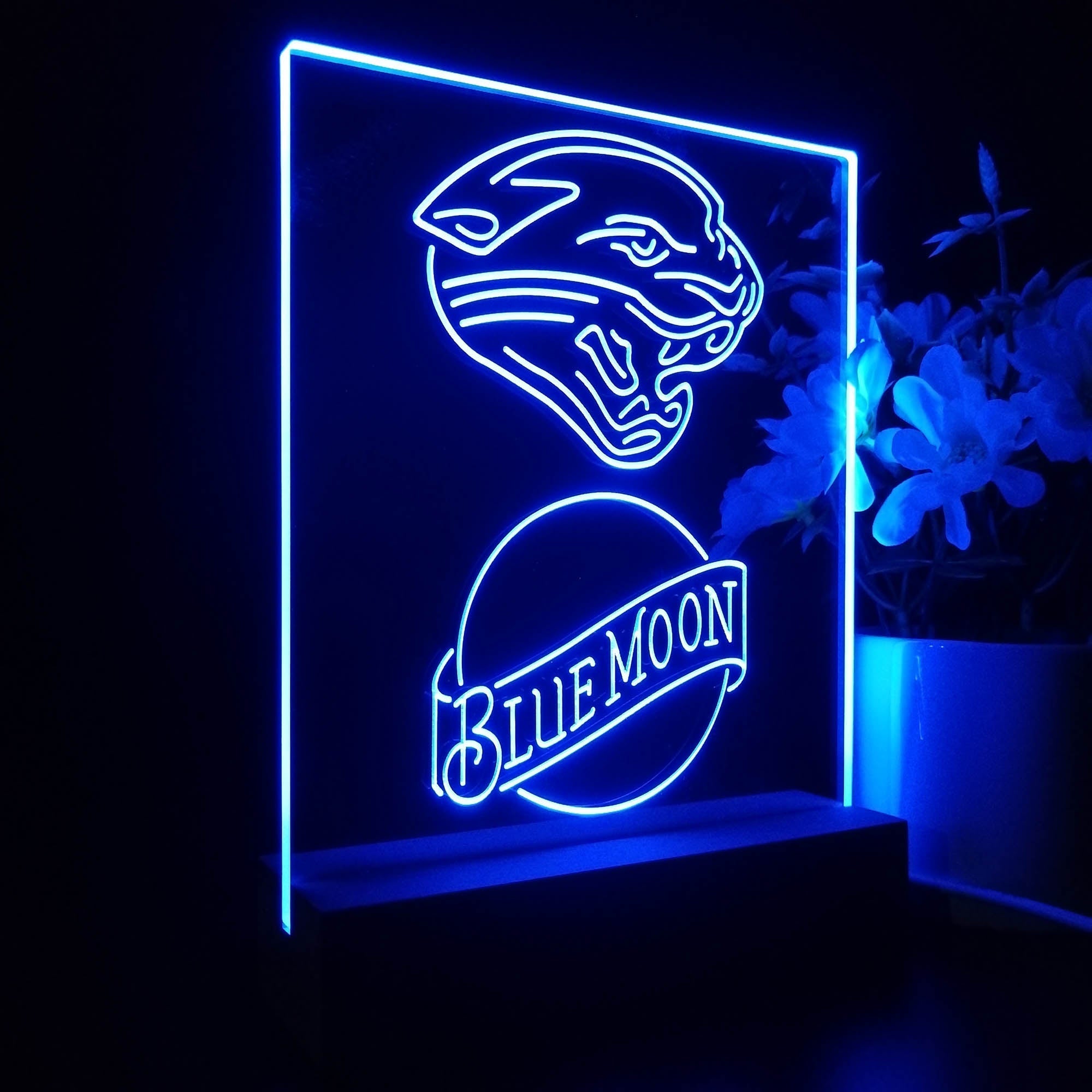 Jacksonville Jaguars Blue Moon Led Light Sign Pub Bar Lamp