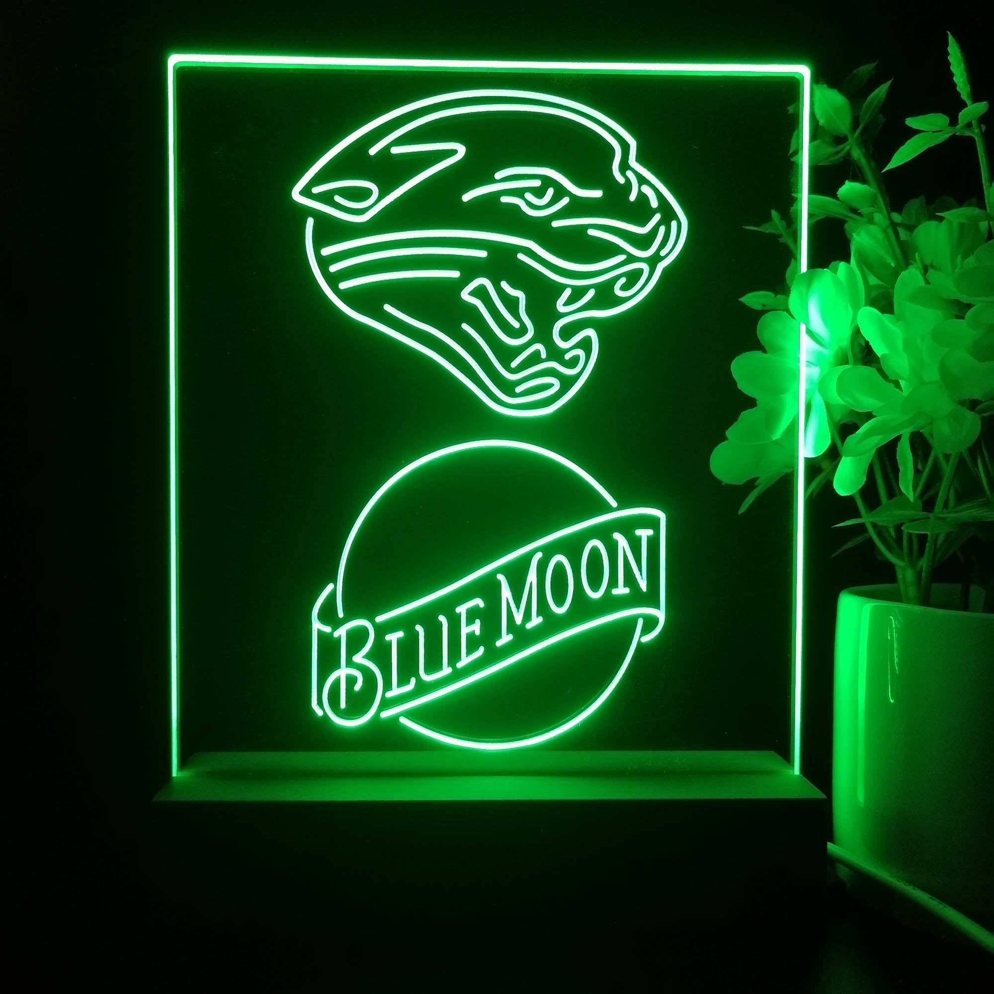 Jacksonville Jaguars Blue Moon Led Light Sign Pub Bar Lamp