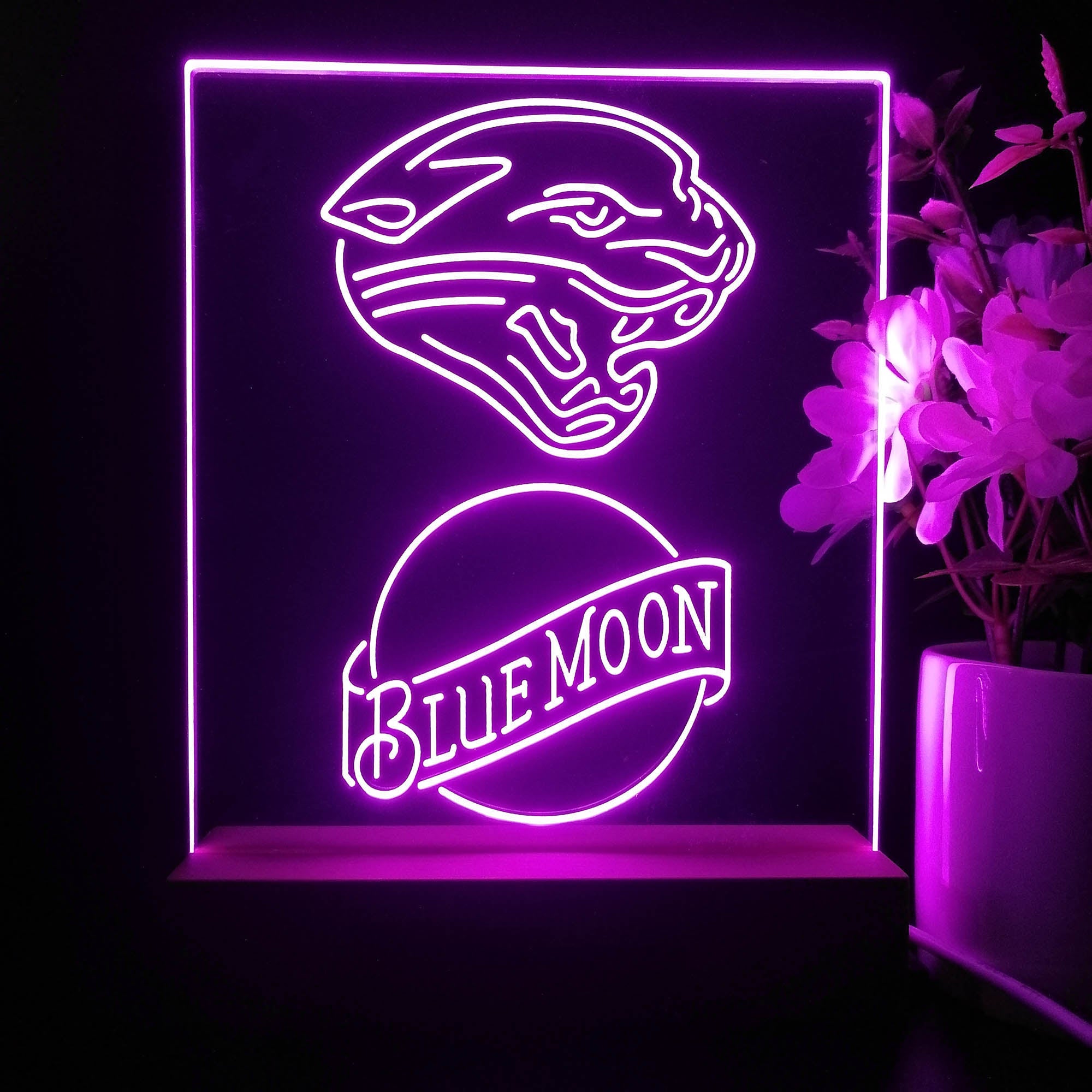 Jacksonville Jaguars Blue Moon Led Light Sign Pub Bar Lamp