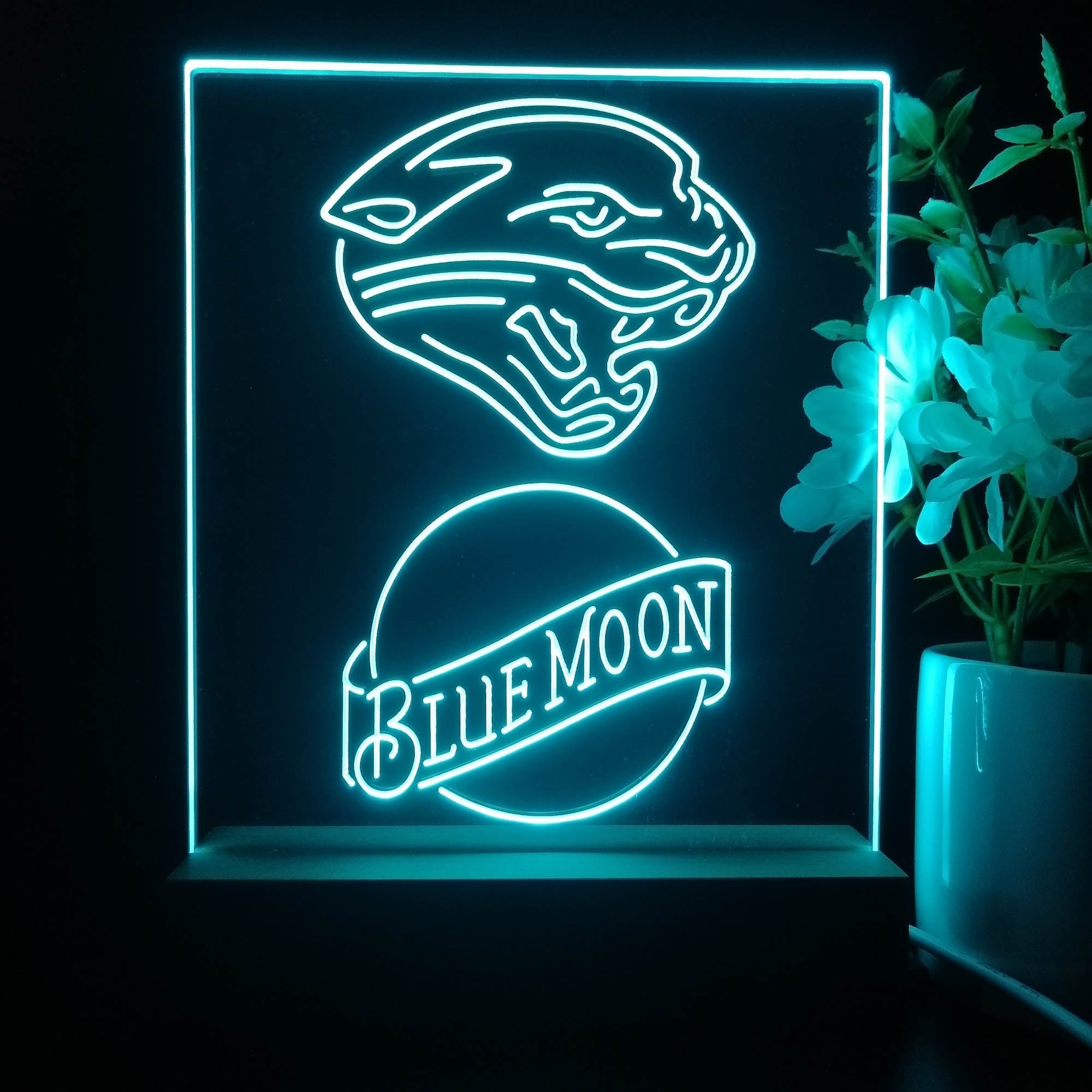 Jacksonville Jaguars Blue Moon Led Light Sign Pub Bar Lamp