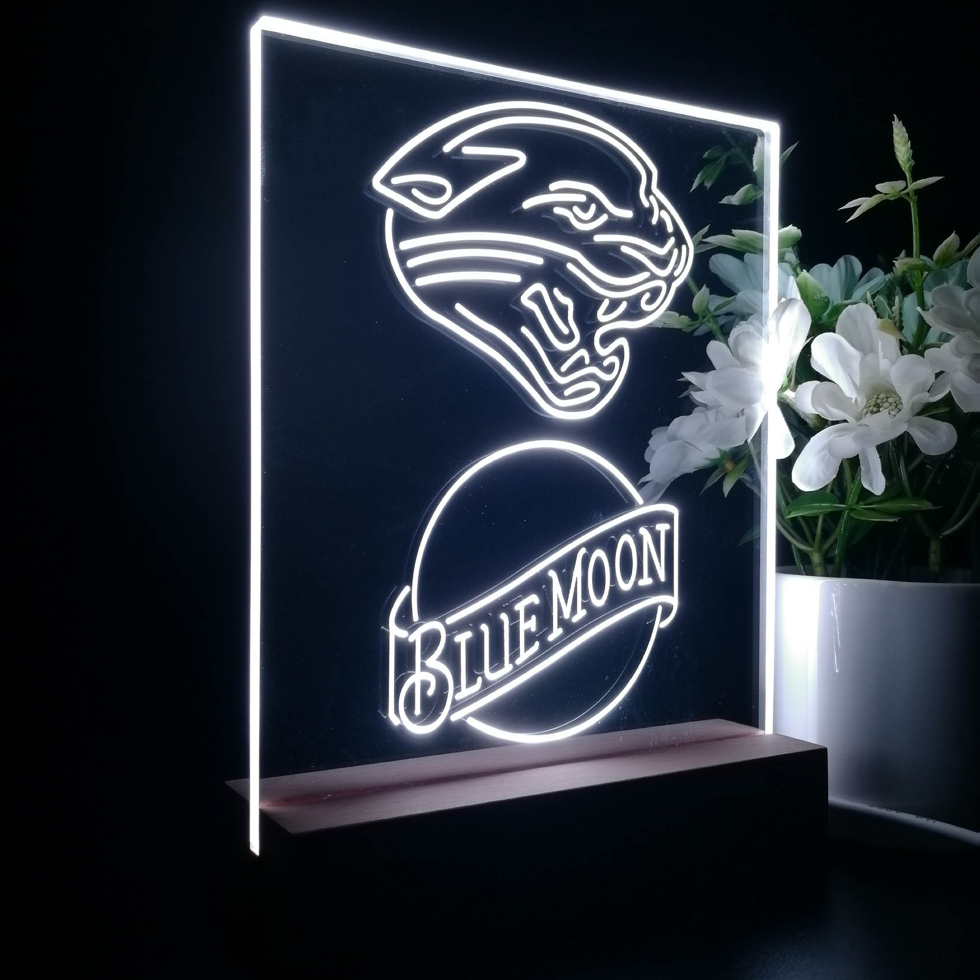 Jacksonville Jaguars Blue Moon Led Light Sign Pub Bar Lamp