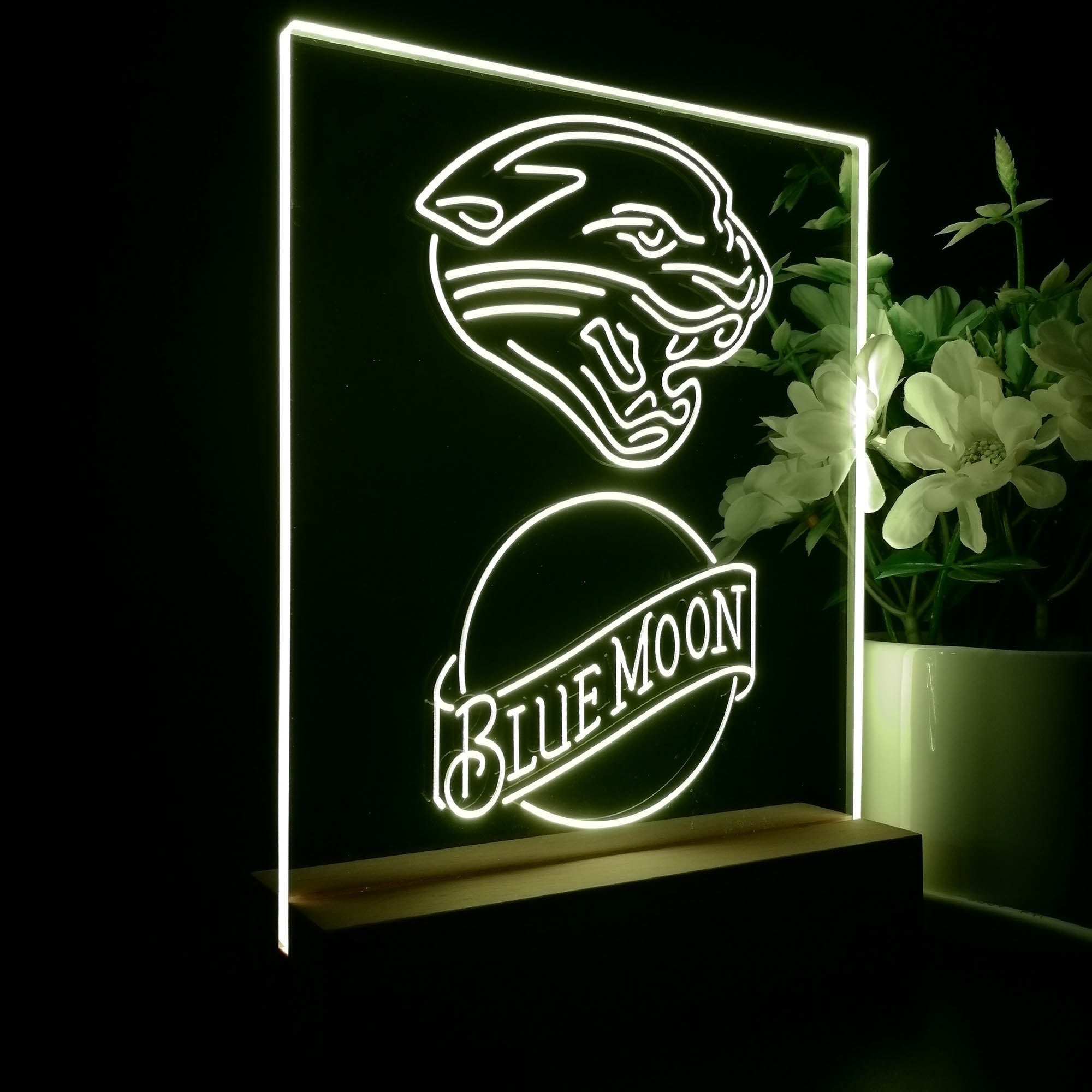 Jacksonville Jaguars Blue Moon Led Light Sign Pub Bar Lamp