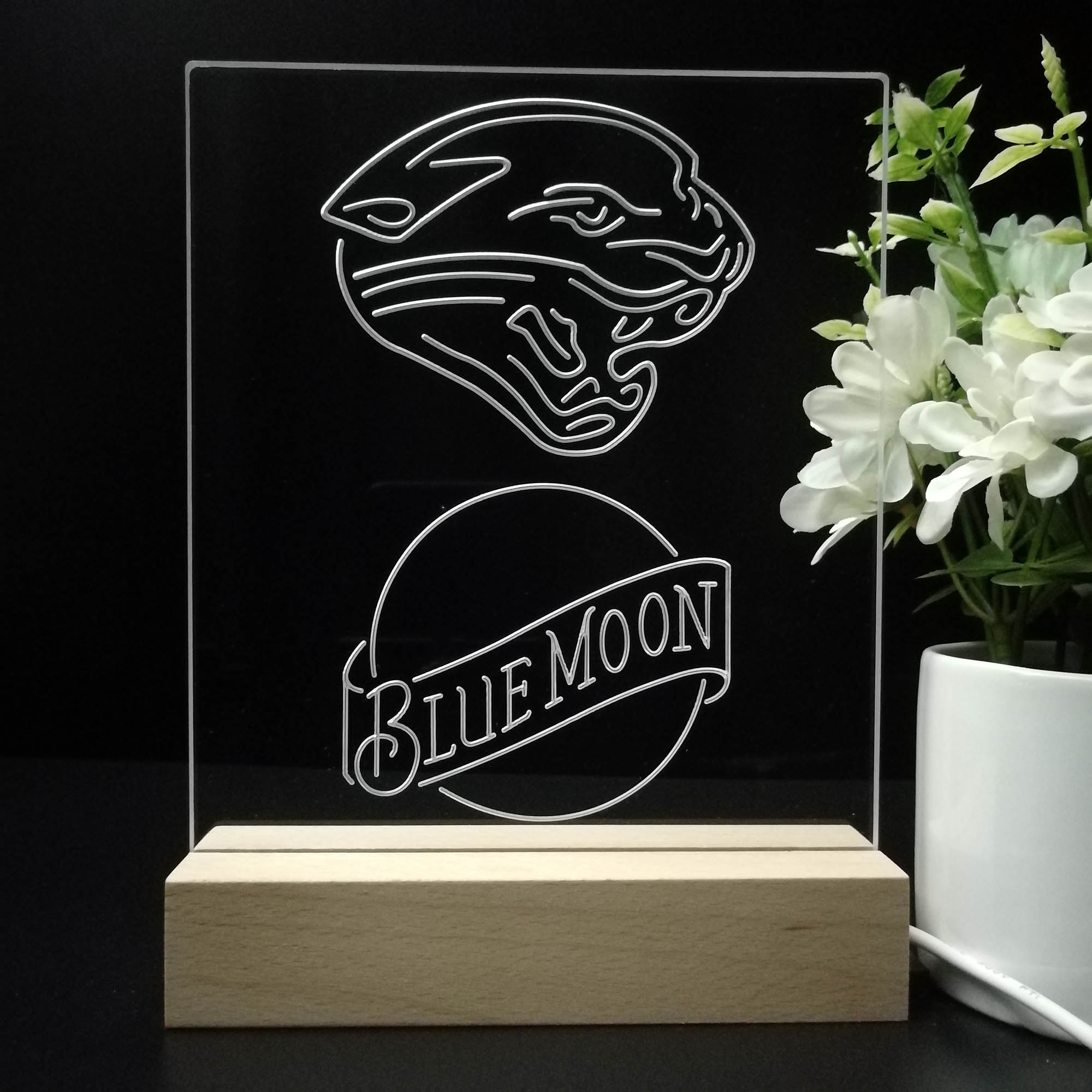 Jacksonville Jaguars Blue Moon Led Light Sign Pub Bar Lamp