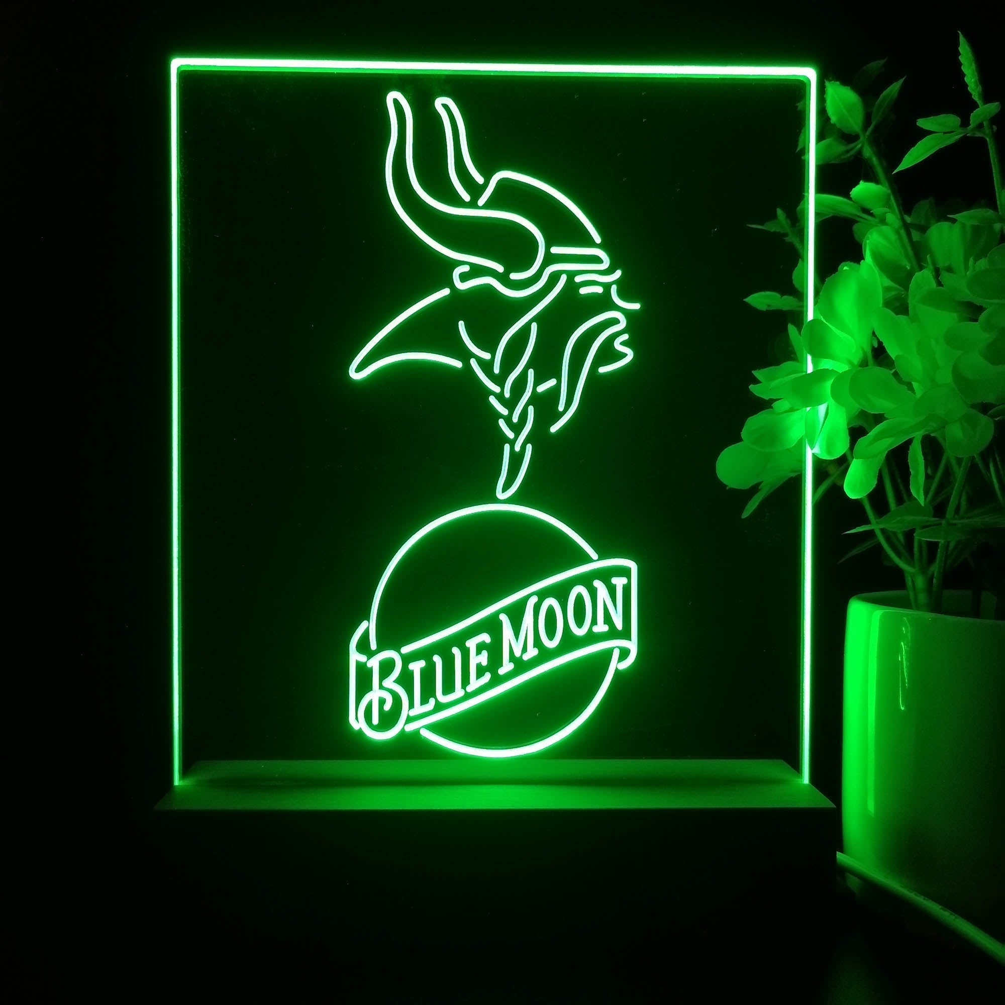 Minnesota Vikings Blue Moon Neon Sign Pub Bar Lamp