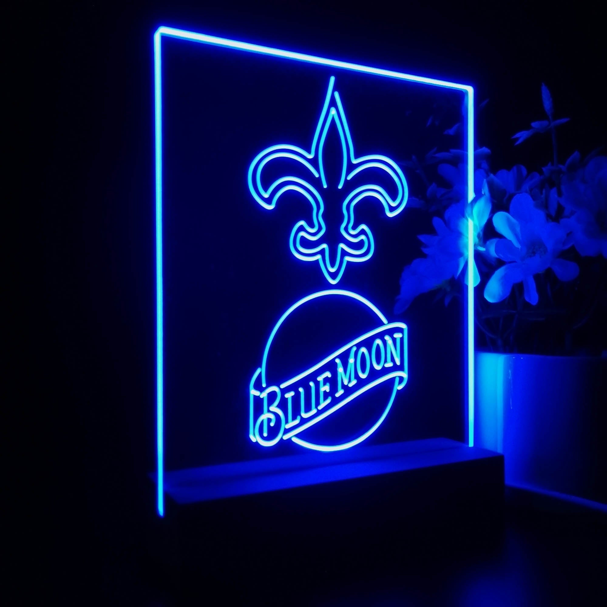 New Orleans Saints Blue Moon Led Light Sign Pub Bar Lamp