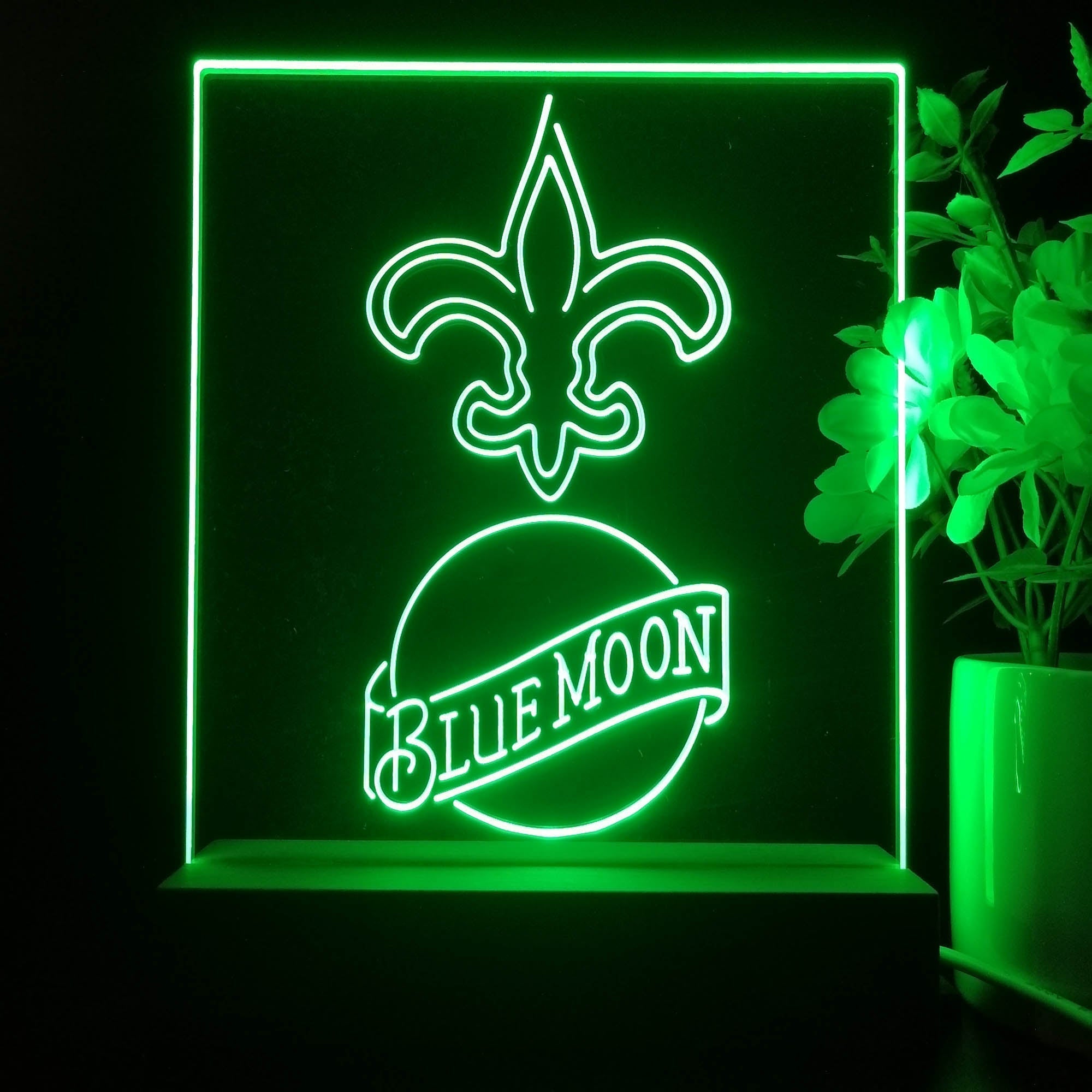 New Orleans Saints Blue Moon Led Light Sign Pub Bar Lamp