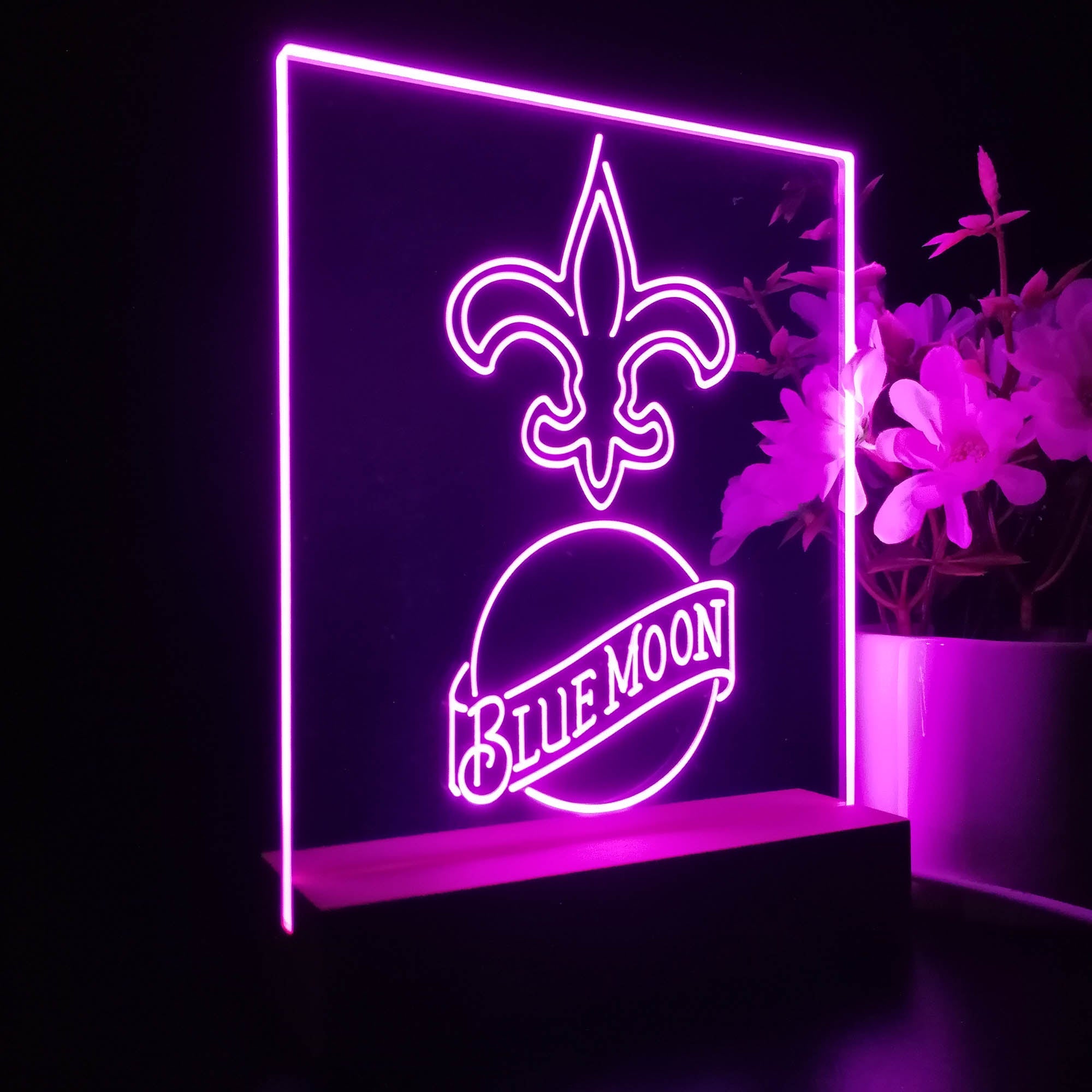 New Orleans Saints Blue Moon Led Light Sign Pub Bar Lamp