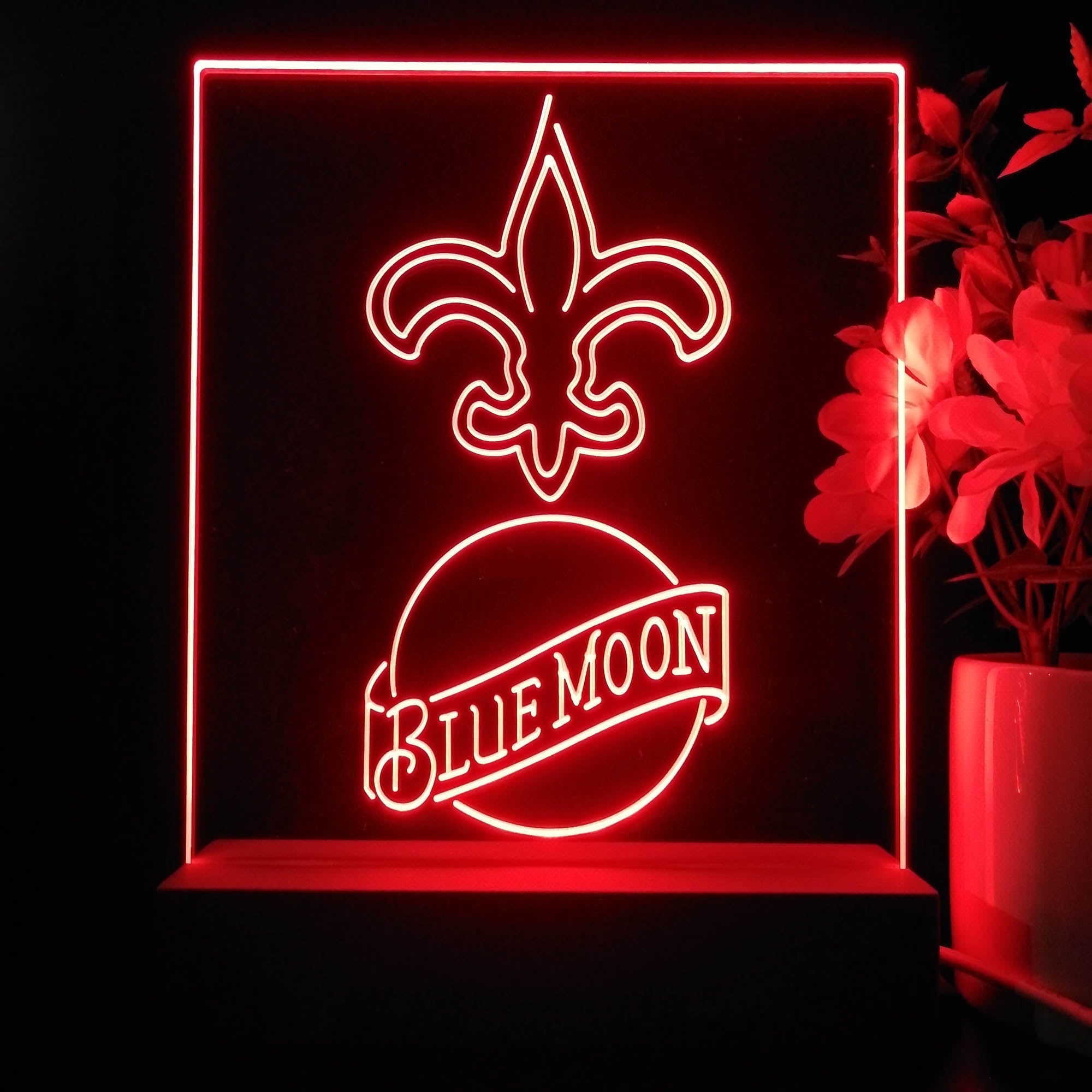 New Orleans Saints Blue Moon Led Light Sign Pub Bar Lamp