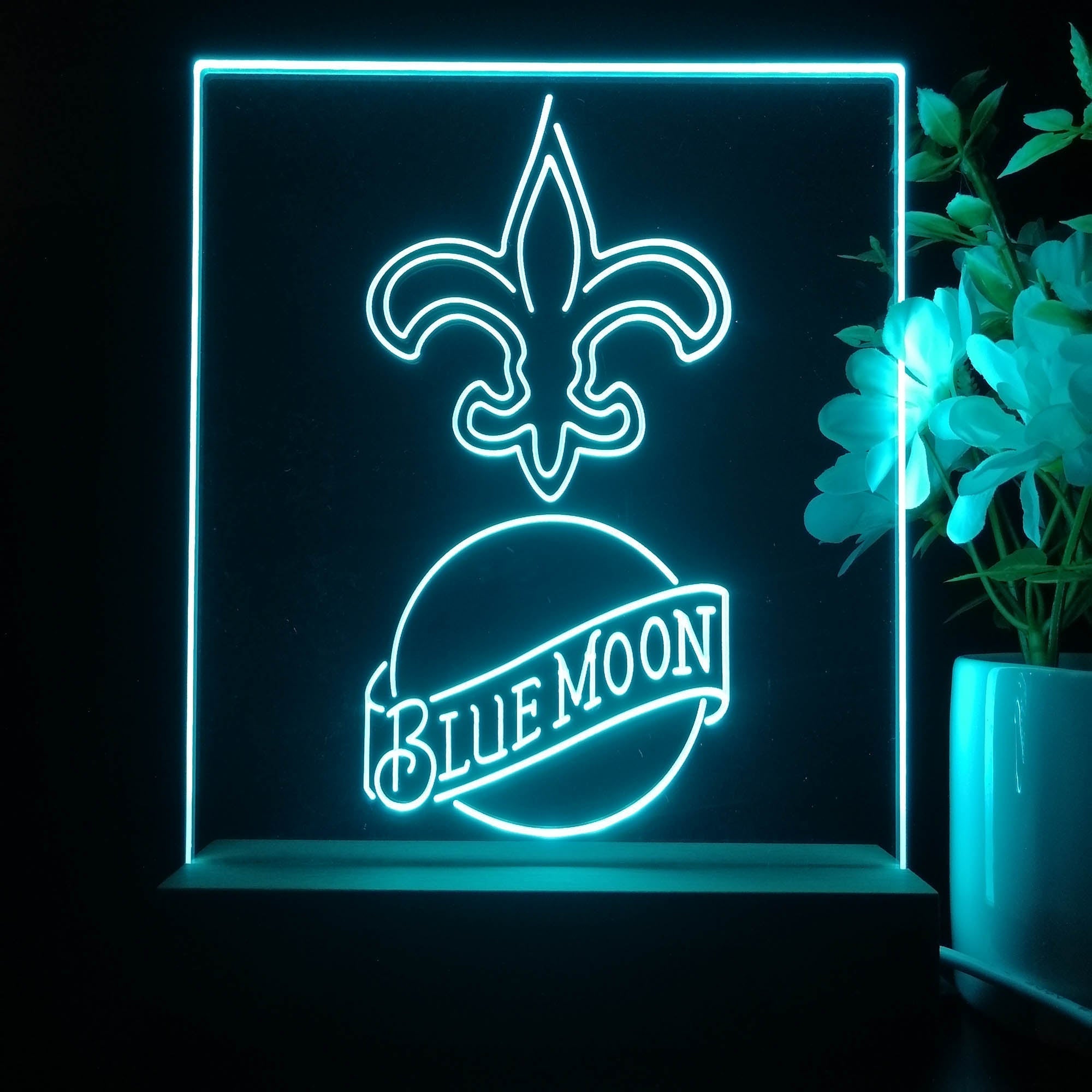 New Orleans Saints Blue Moon Led Light Sign Pub Bar Lamp