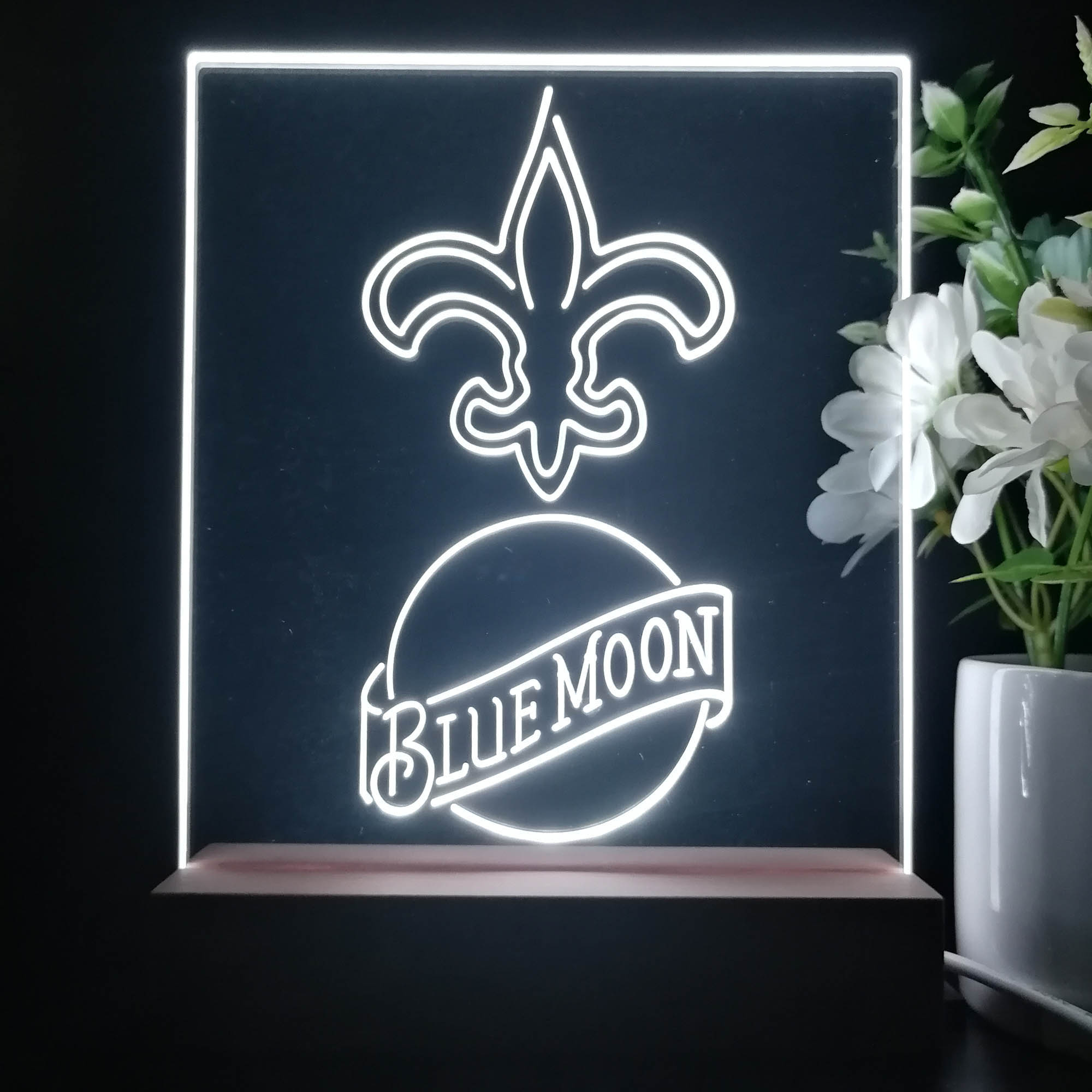 New Orleans Saints Blue Moon Led Light Sign Pub Bar Lamp