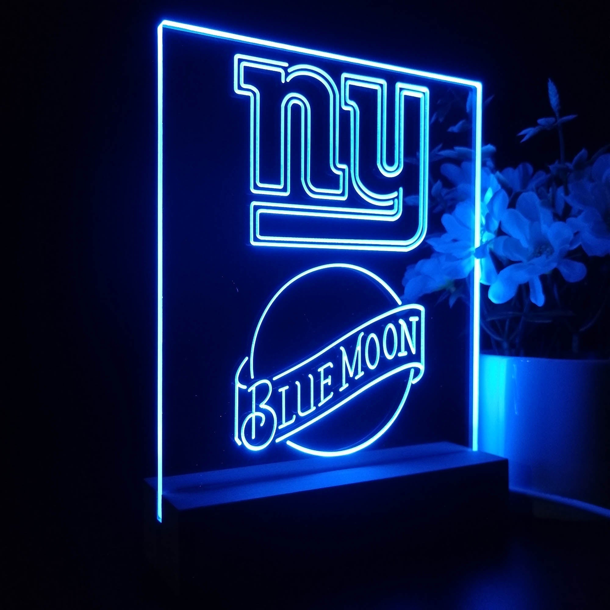 New York Giants Blue Moon Neon Sign Pub Bar Lamp