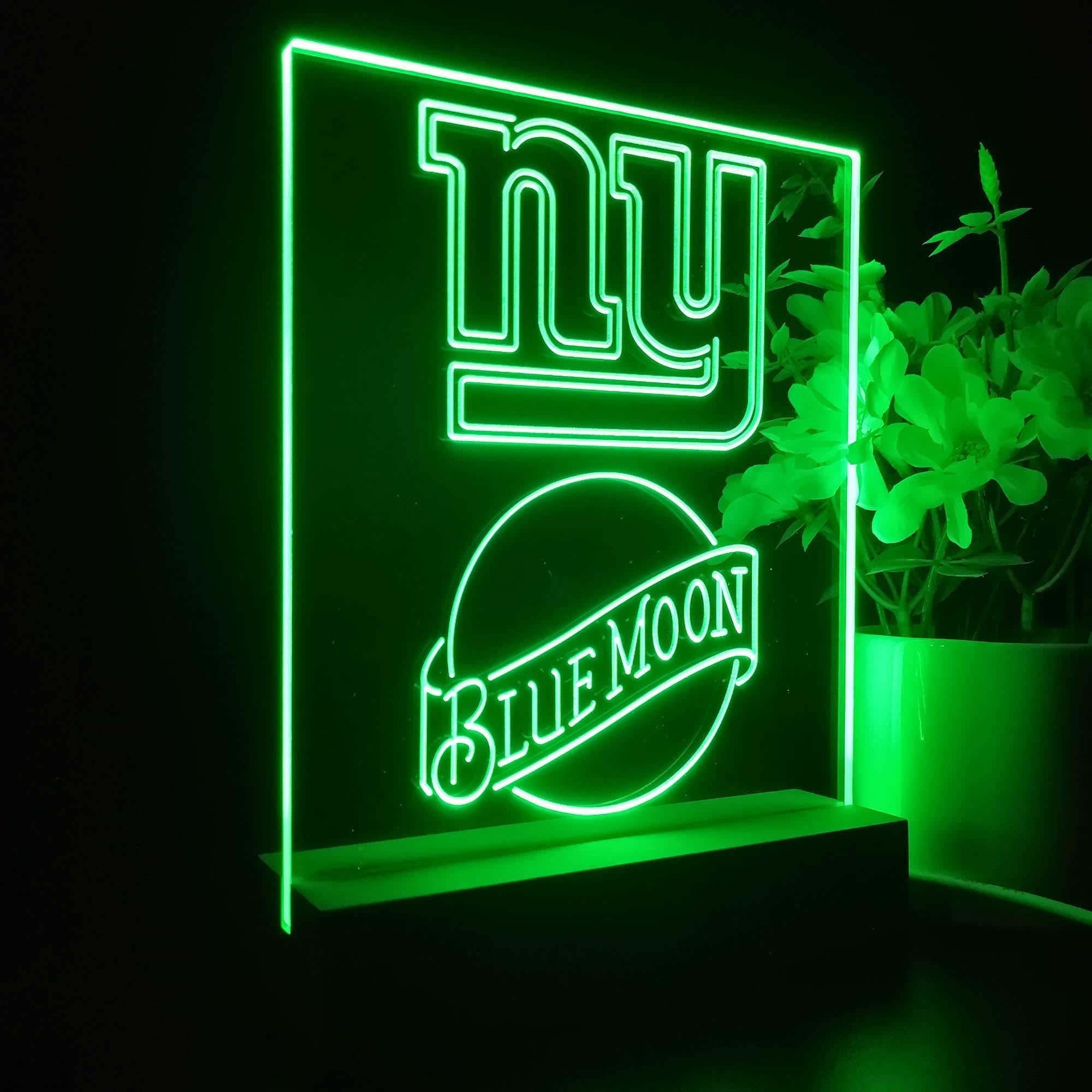 New York Giants Blue Moon Neon Sign Pub Bar Lamp