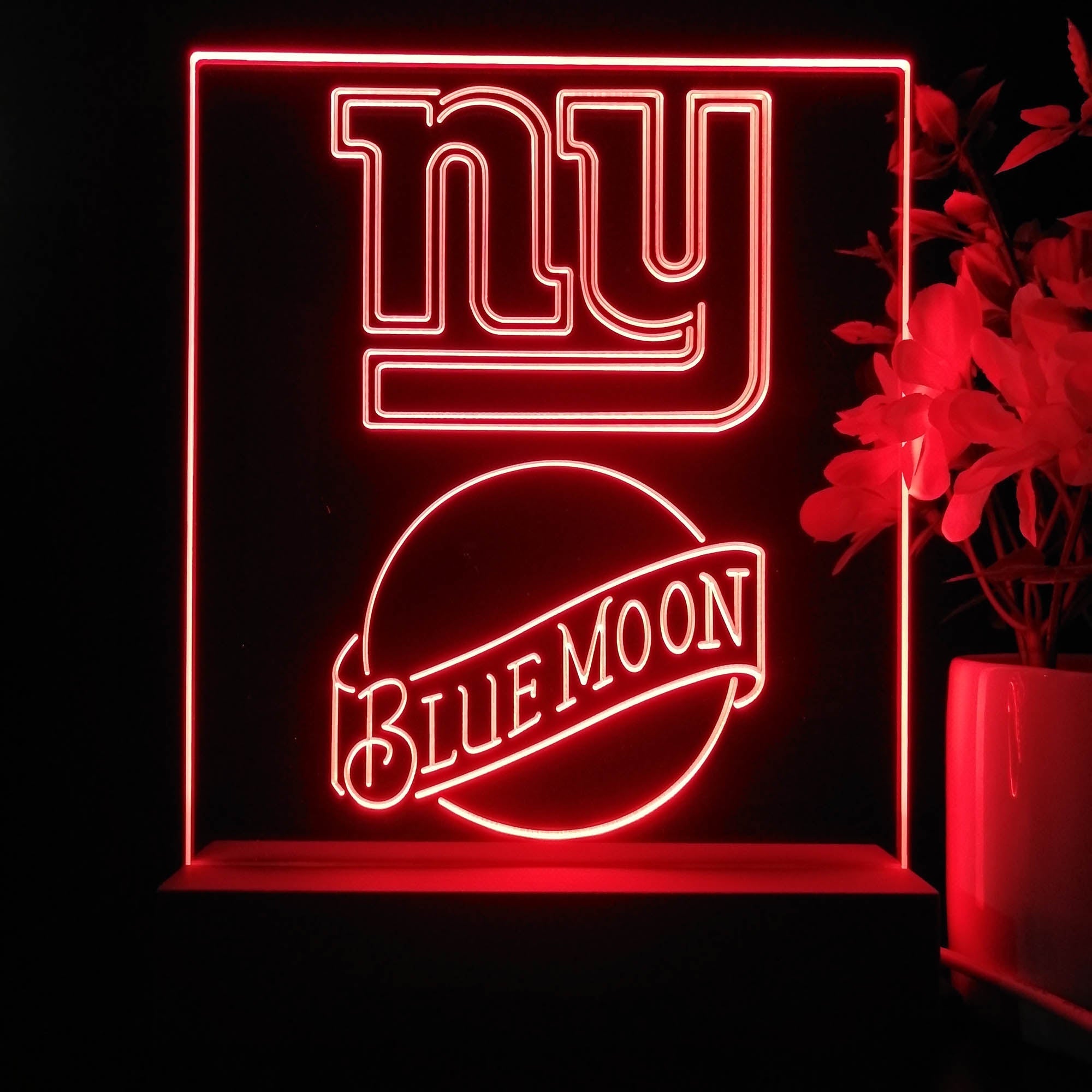 New York Giants Blue Moon Neon Sign Pub Bar Lamp