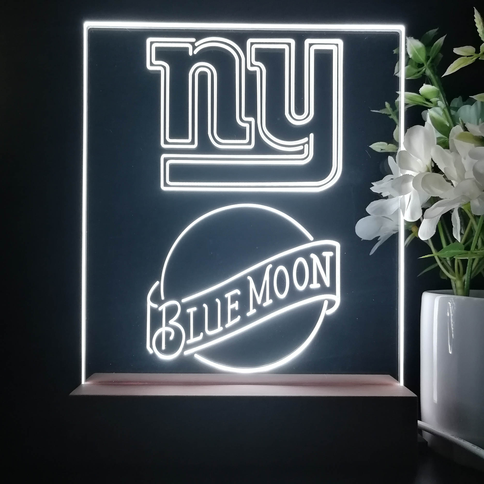 New York Giants Blue Moon Neon Sign Pub Bar Lamp