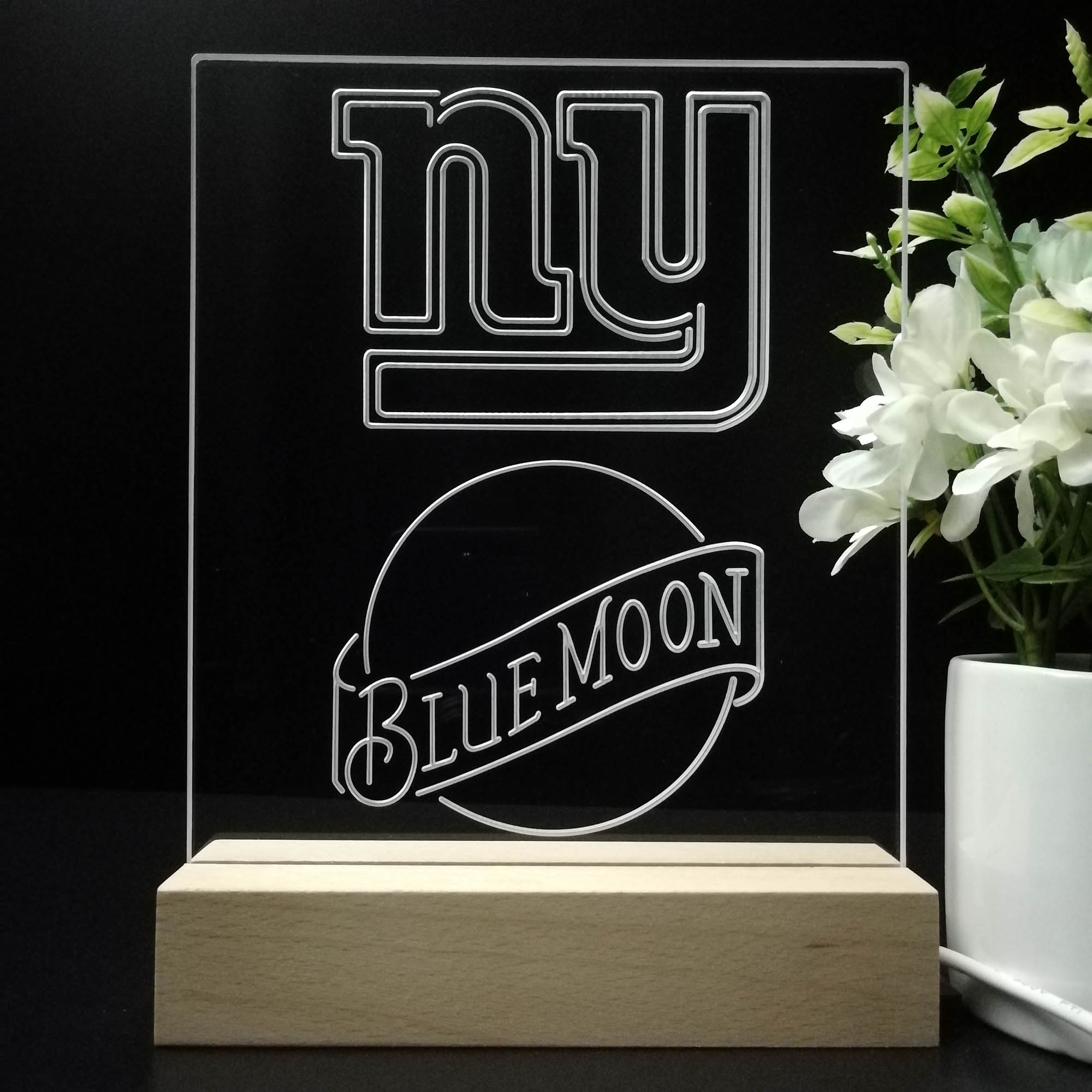 New York Giants Blue Moon Neon Sign Pub Bar Lamp