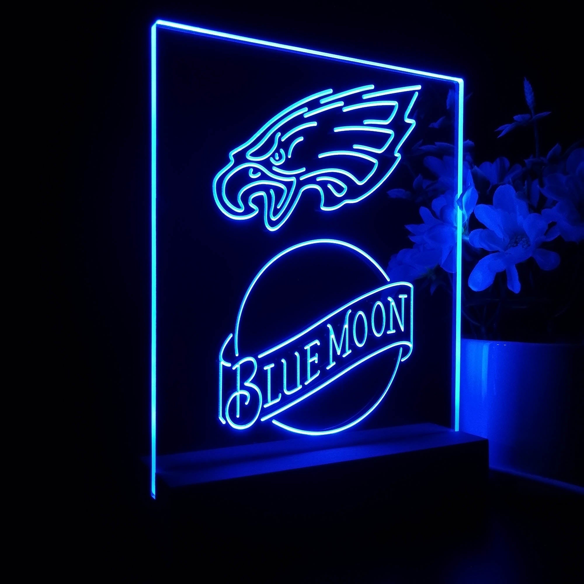 Philadelphia Eagles Blue Moon Neon Sign Pub Bar Lamp