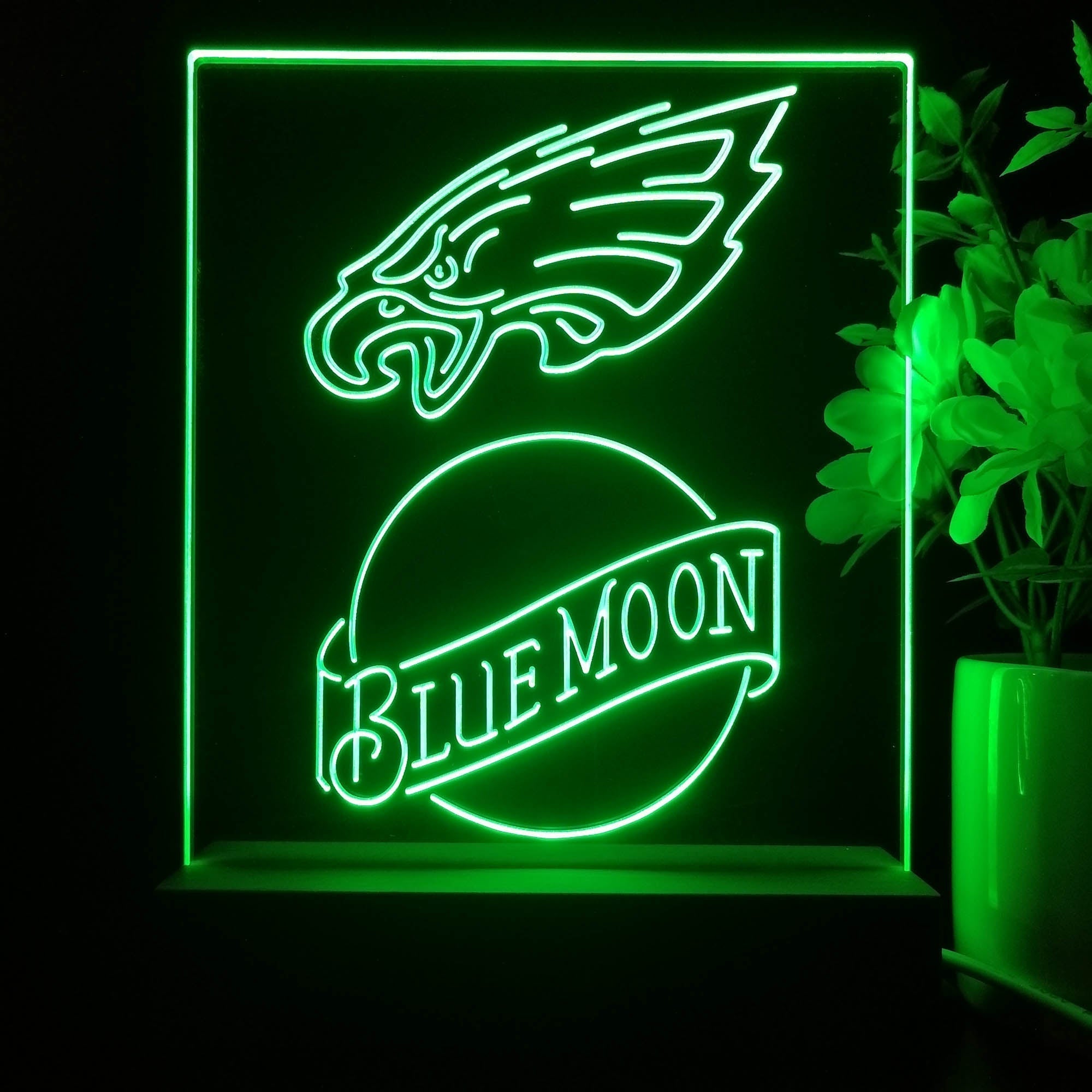 Philadelphia Eagles Blue Moon Neon Sign Pub Bar Lamp