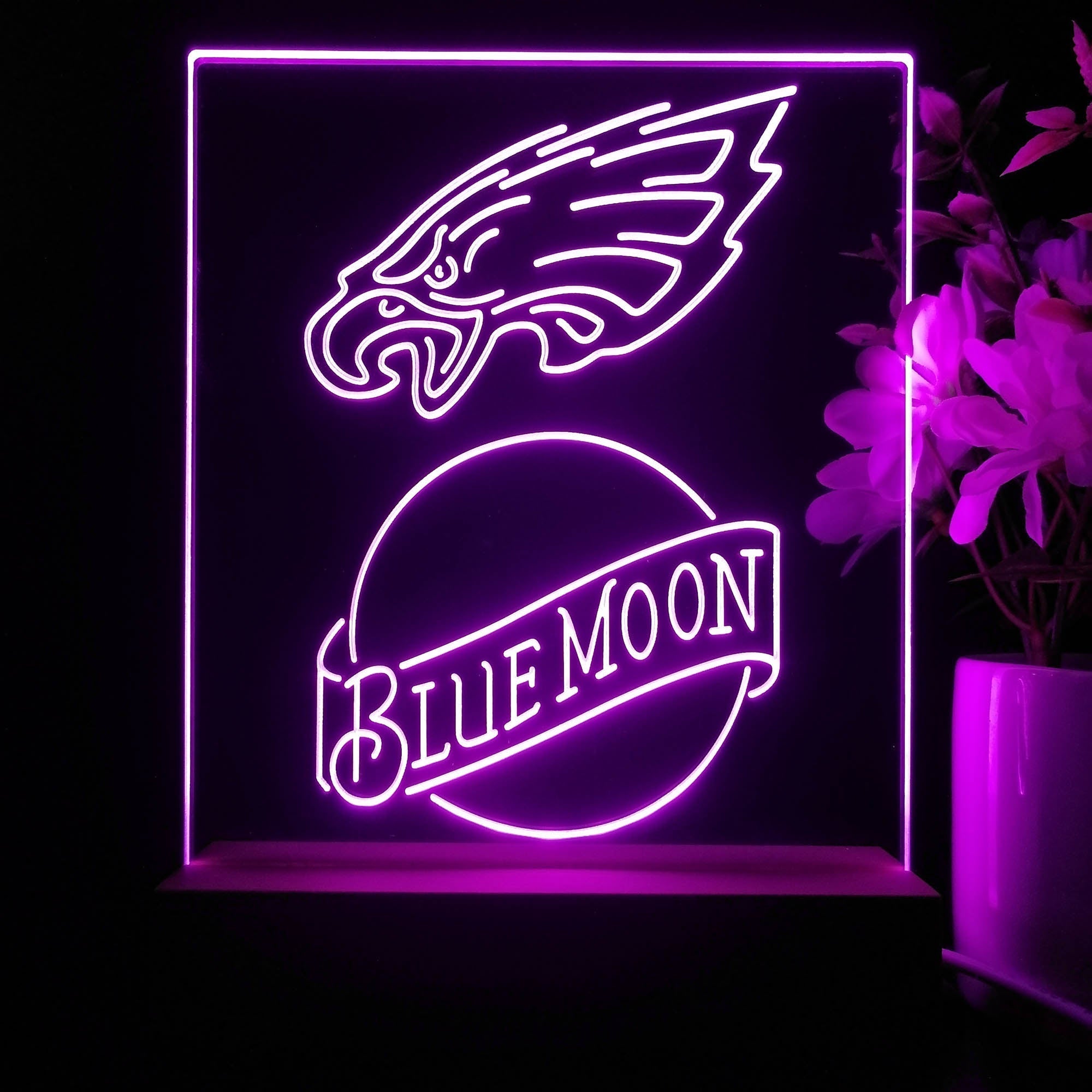 Philadelphia Eagles Blue Moon Neon Sign Pub Bar Lamp