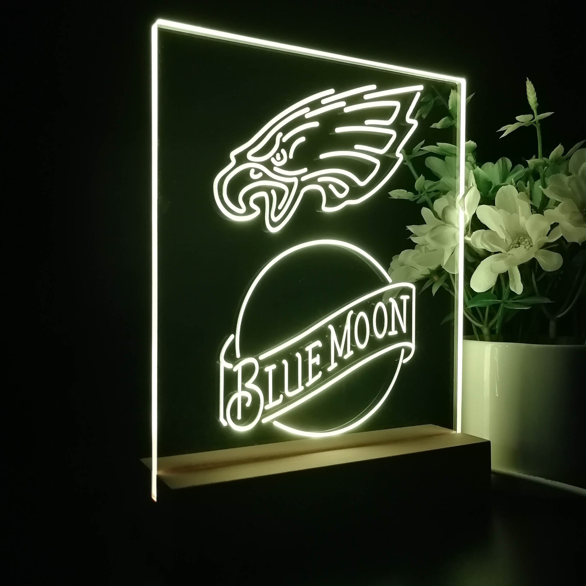 Philadelphia Eagles Blue Moon Neon Sign Pub Bar Lamp