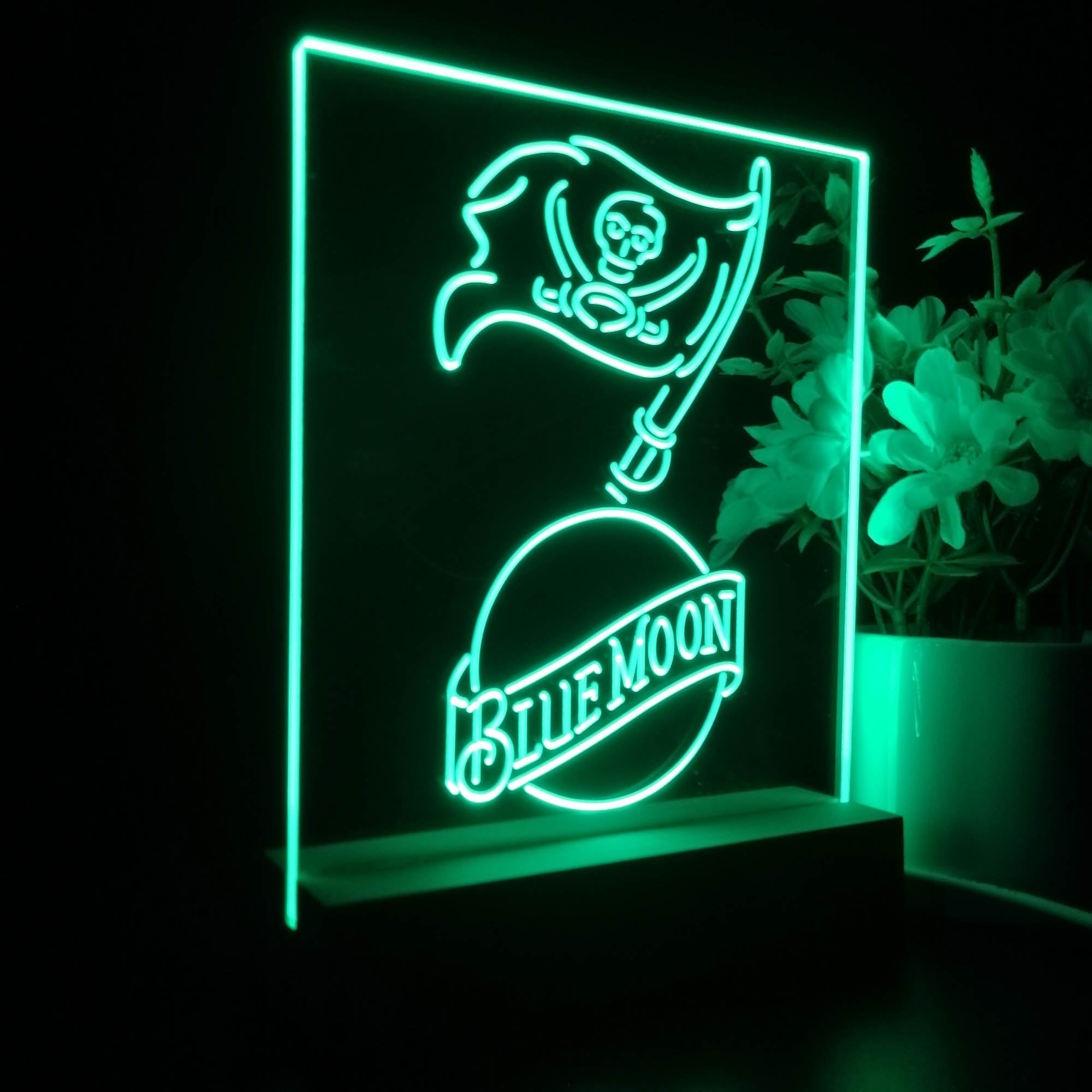 Tampa Bay Buccaneers Blue Moon Neon Sign Pub Bar Lamp