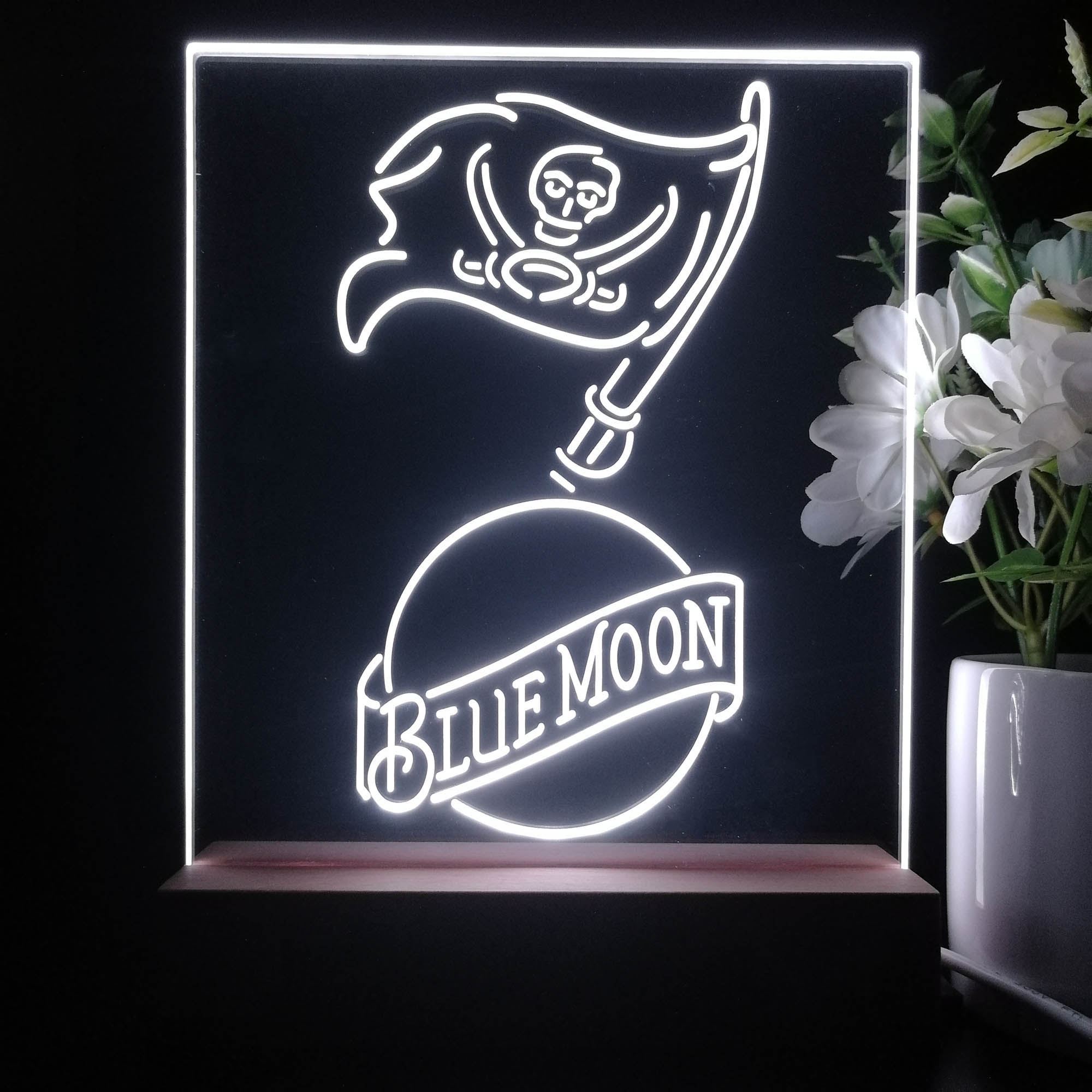 Tampa Bay Buccaneers Blue Moon Neon Sign Pub Bar Lamp