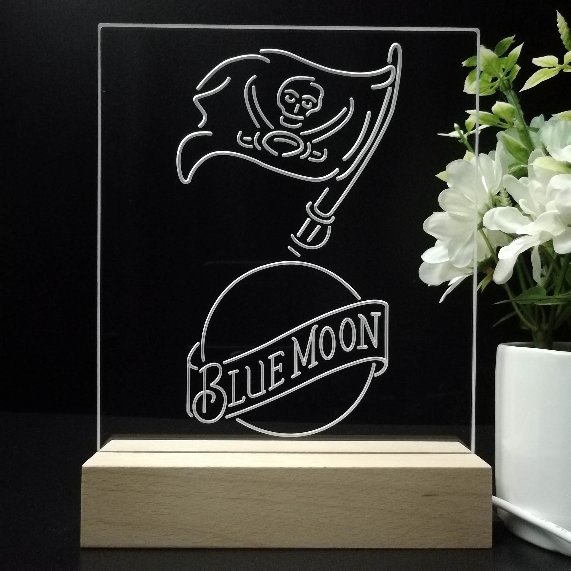 Tampa Bay Buccaneers Blue Moon Neon Sign Pub Bar Lamp