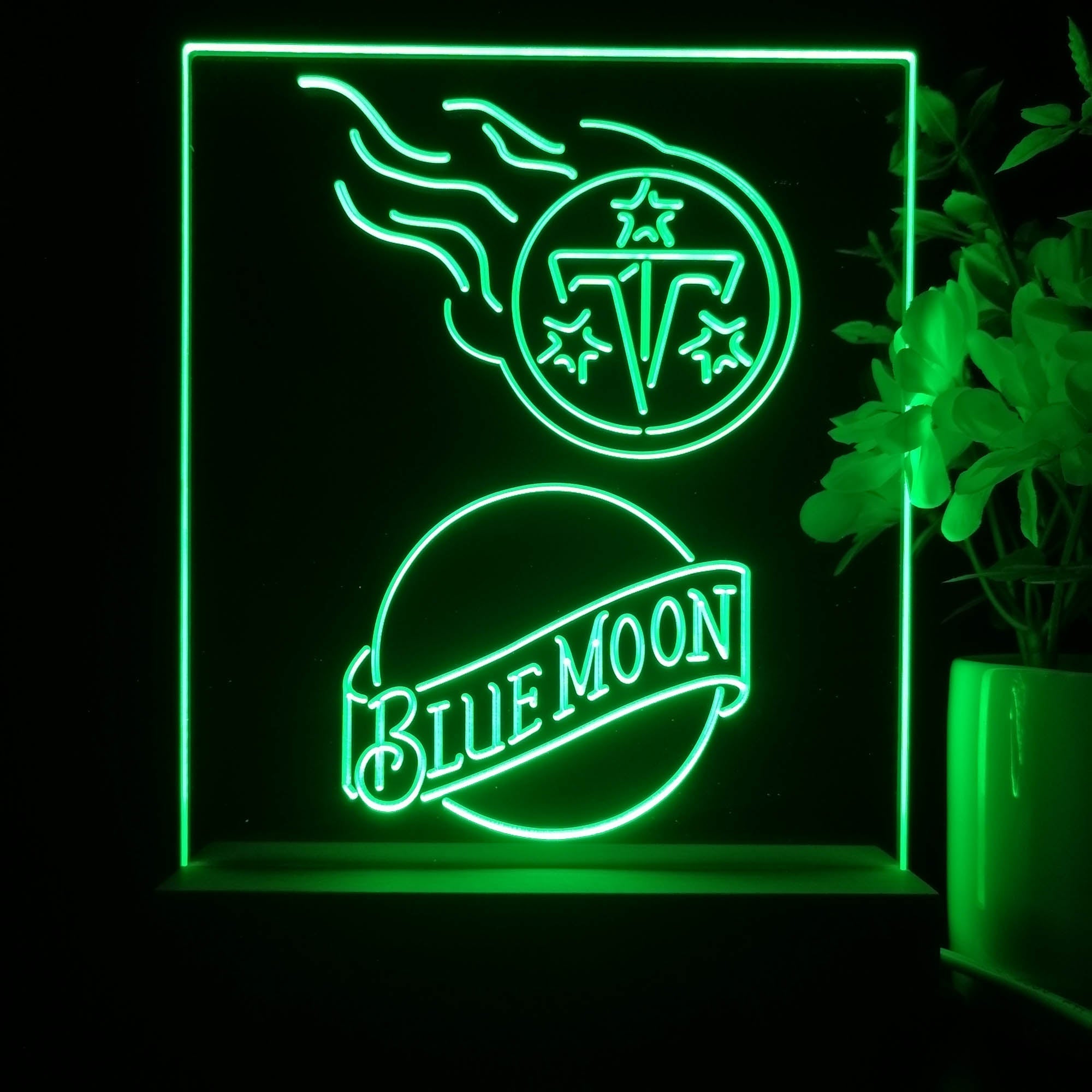 Tennessee Titans Blue Moon Neon Sign Pub Bar Lamp